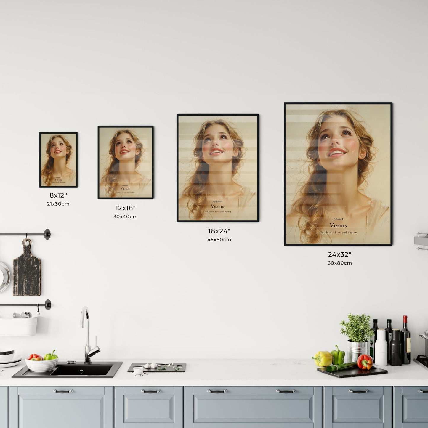 Aphrodite, Venus, Goddess of Love and Beauty, A Poster of a woman looking up to the sky Default Title