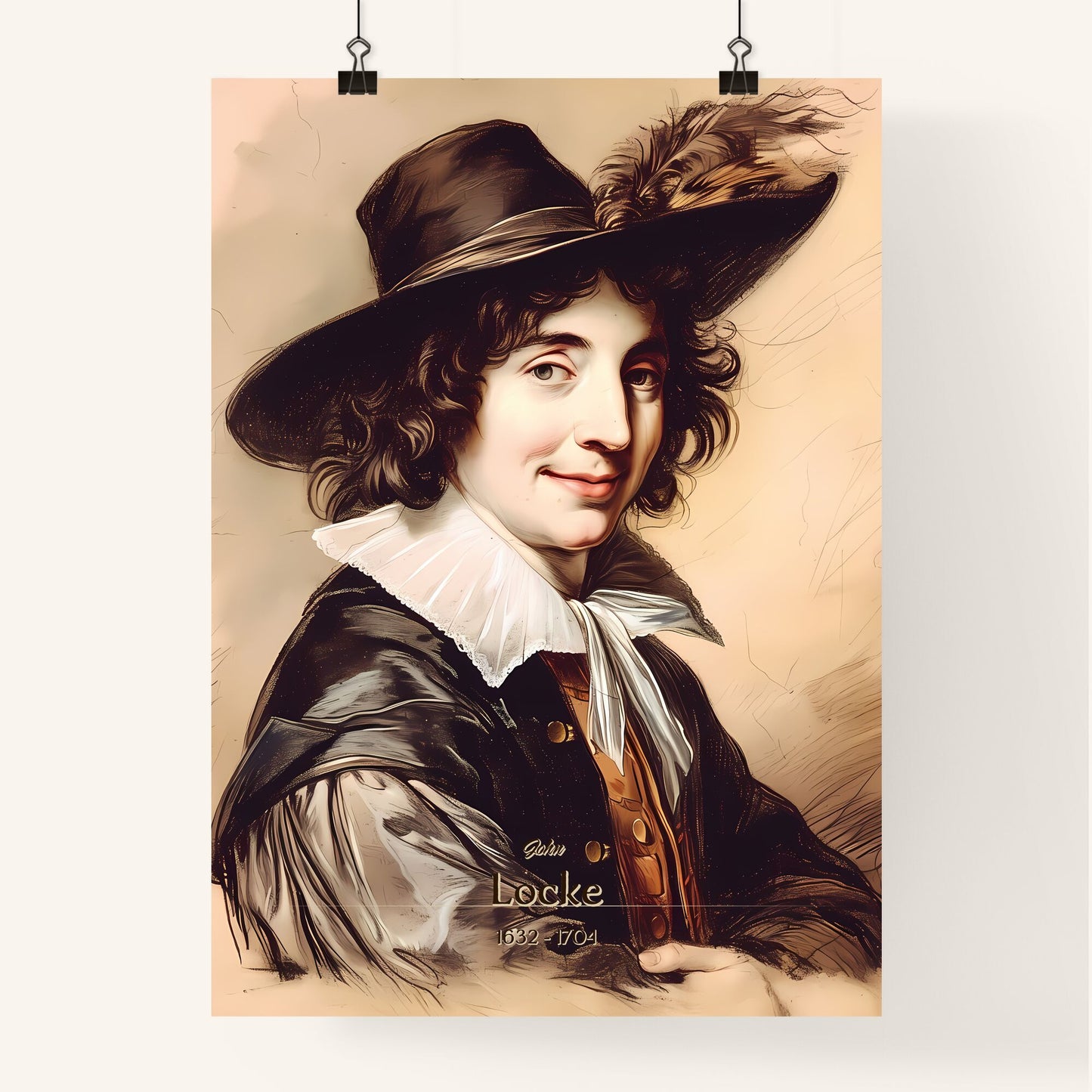 John, Locke, 1632 - 1704, A Poster of a man in a hat Default Title