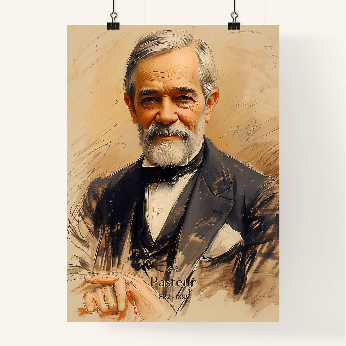 Louis, Pasteur, 1822 - 1895, A Poster of a man in a suit Default Title