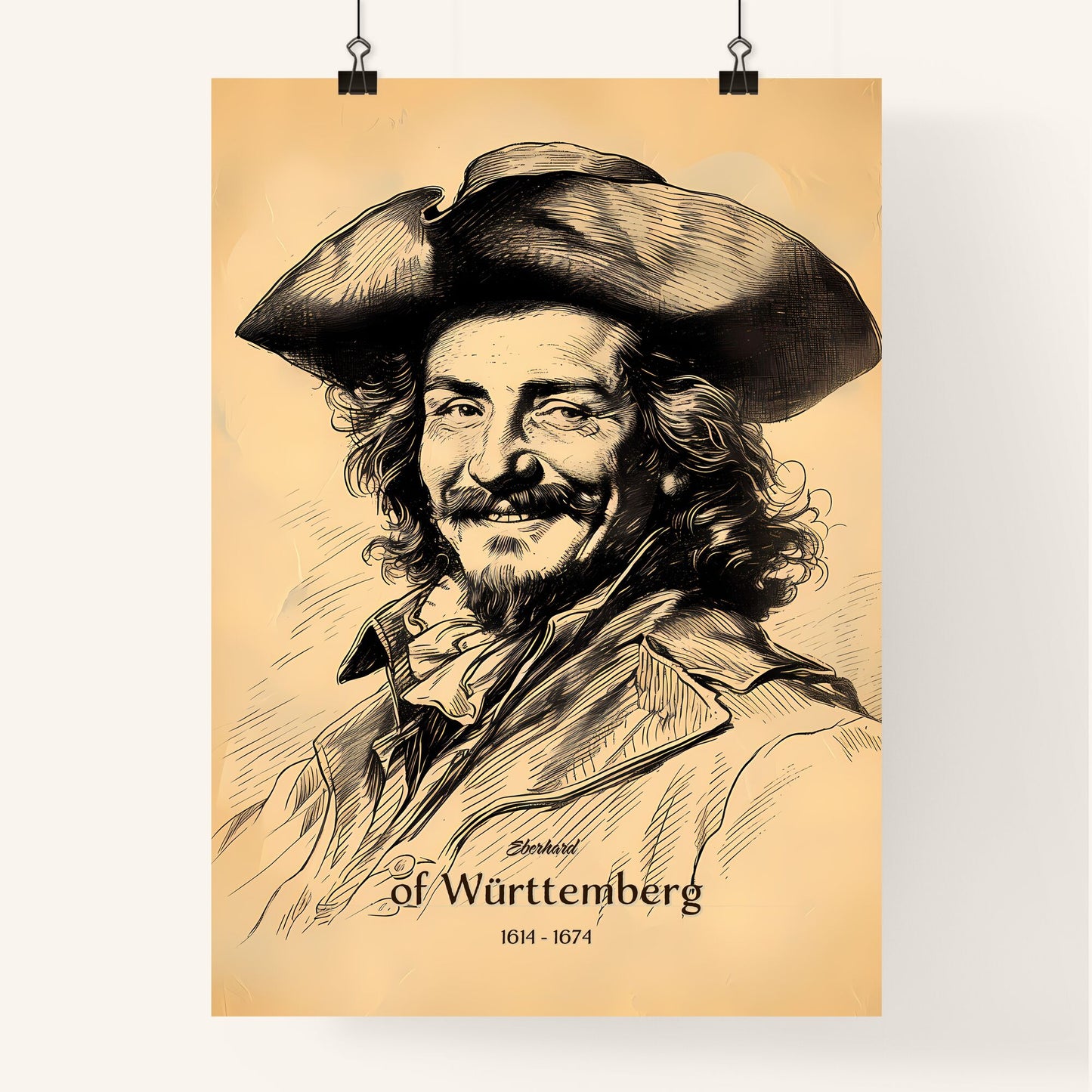 Eberhard, of Württemberg, 1614 - 1674, A Poster of a man wearing a hat Default Title