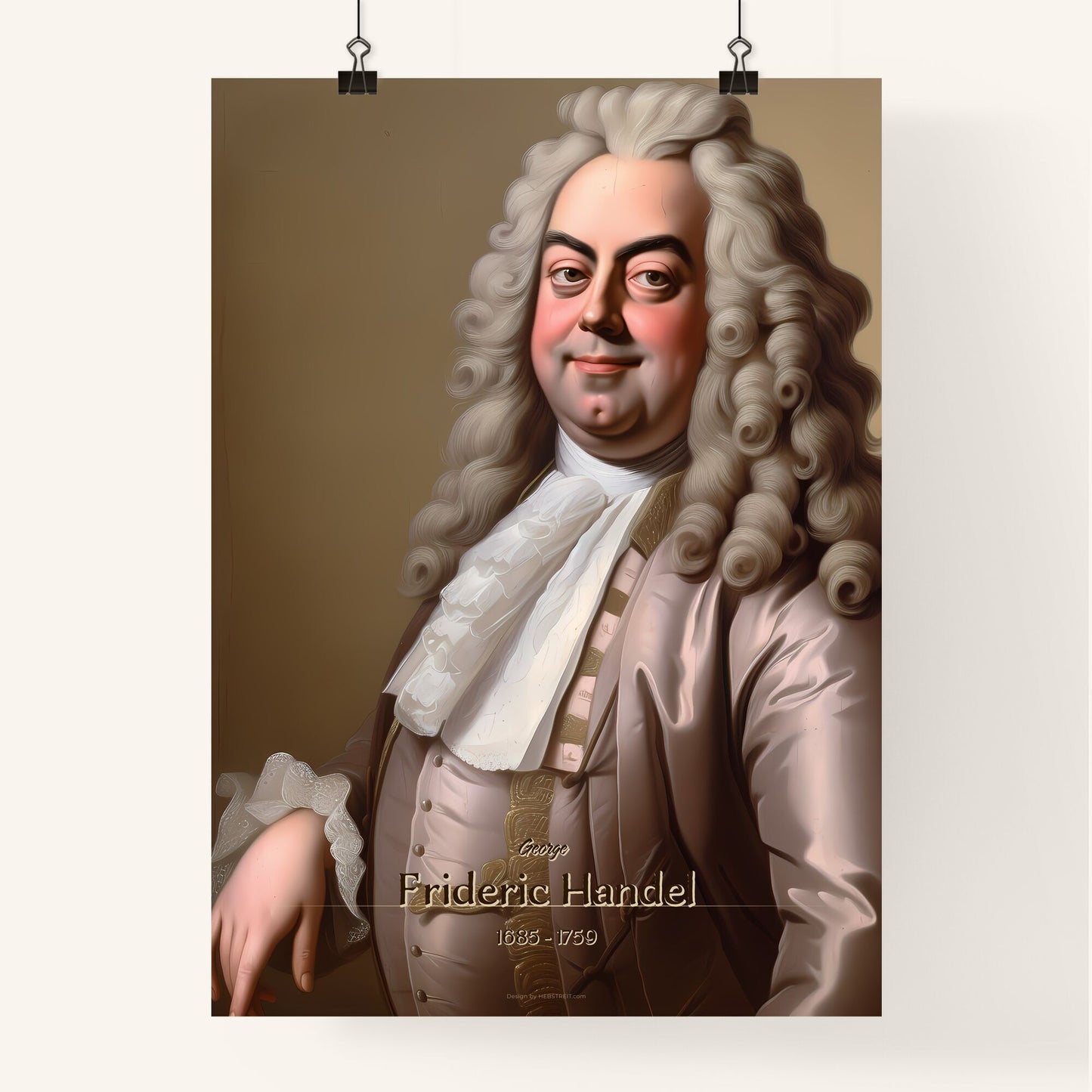 George, Frideric Handel, 1685 - 1759, A Poster of a man with long curly hair wearing a garment Default Title