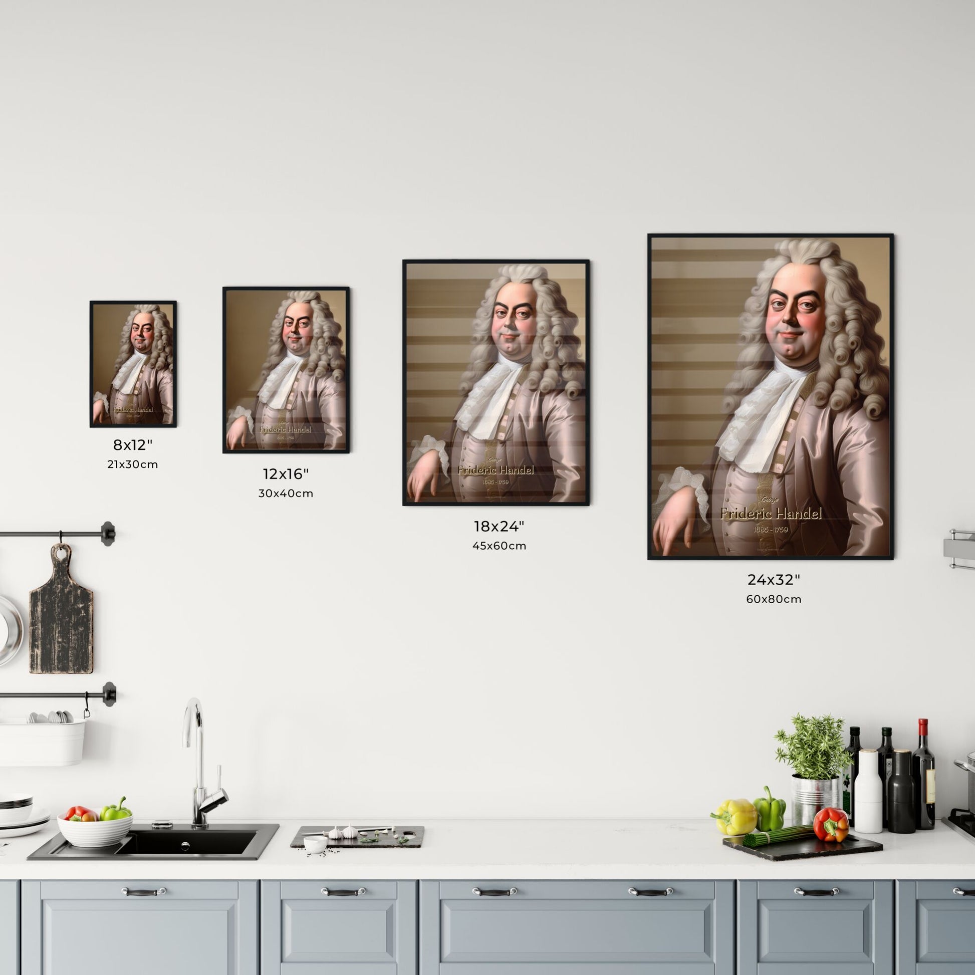 George, Frideric Handel, 1685 - 1759, A Poster of a man with long curly hair wearing a garment Default Title