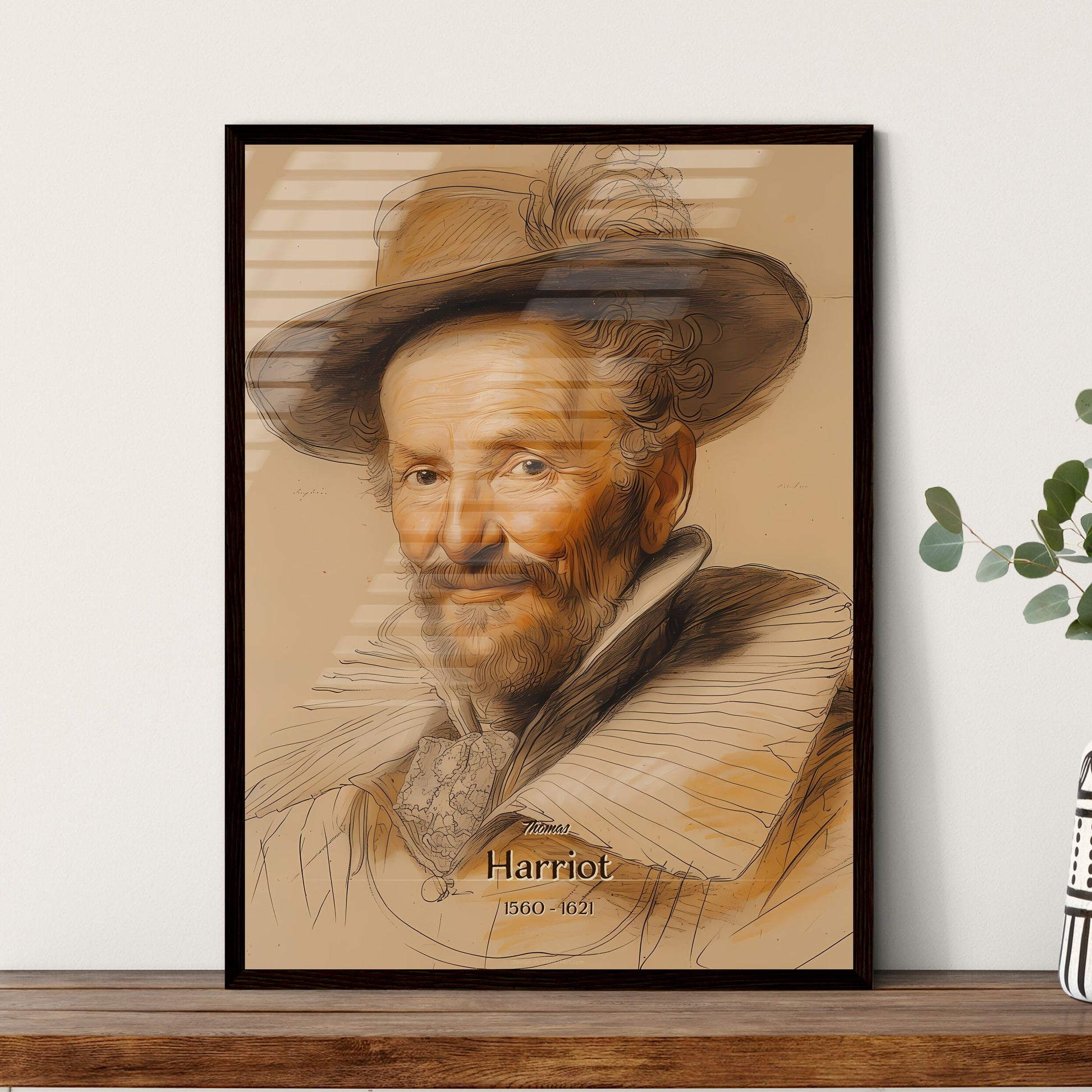 Thomas, Harriot, 1560 - 1621, A Poster of a man wearing a hat Default Title