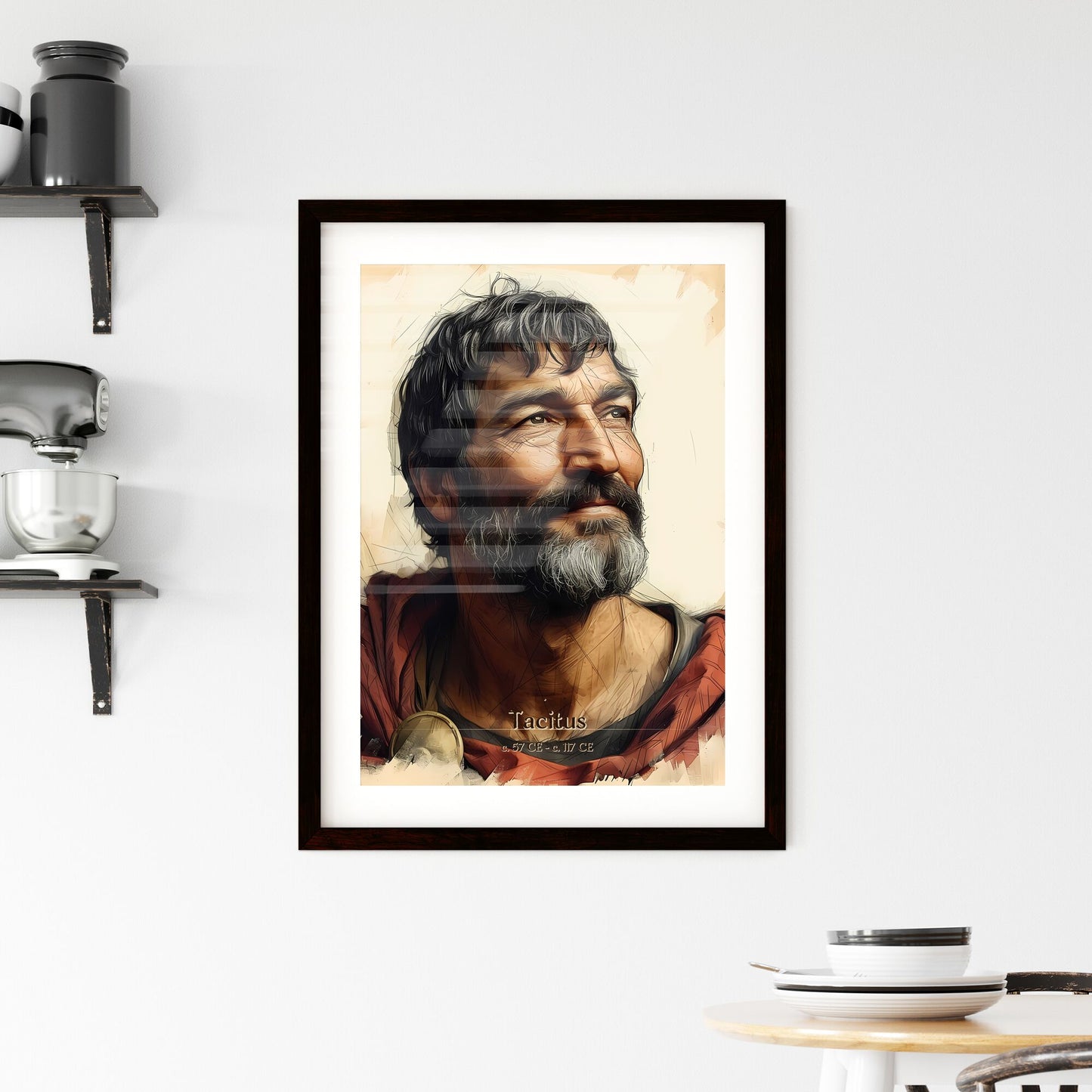 Tacitus, c. 57 CE - c. 117 CE, A Poster of a man with a beard and a red robe Default Title