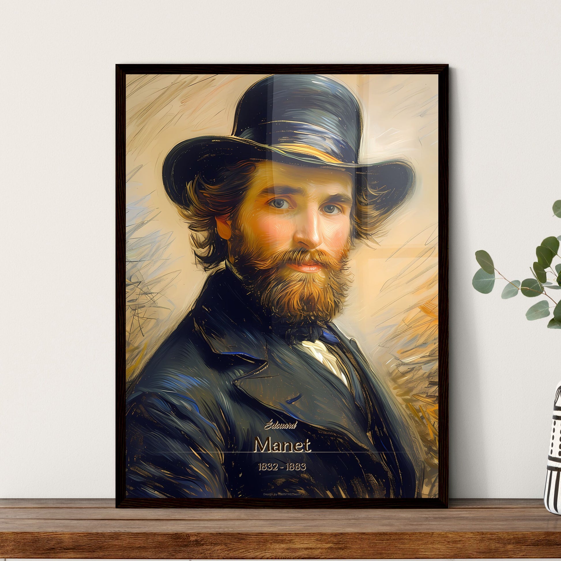 Édouard, Manet, 1832 - 1883, A Poster of a man with a beard wearing a top hat Default Title