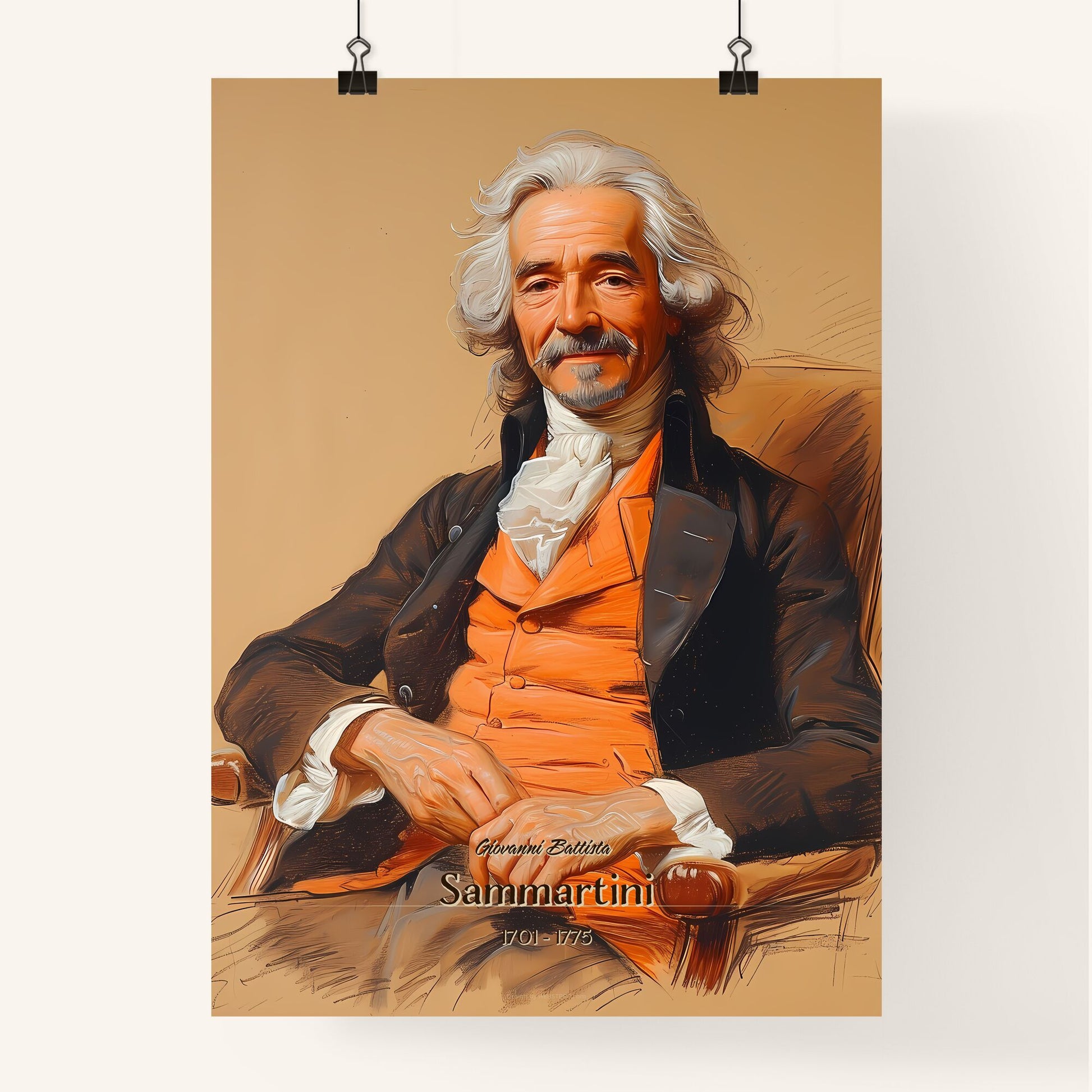 Giovanni Battista, Sammartini, 1701 - 1775, A Poster of a man sitting in a chair Default Title