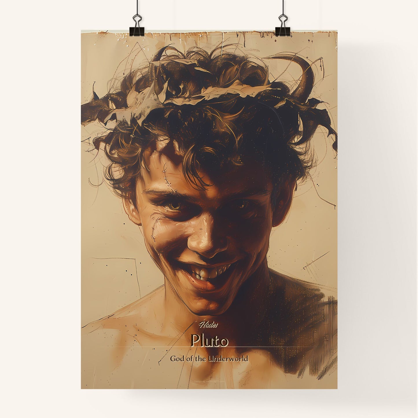 Hades, Pluto, God of the Underworld, A Poster of a man with a crown of leaves on his head Default Title