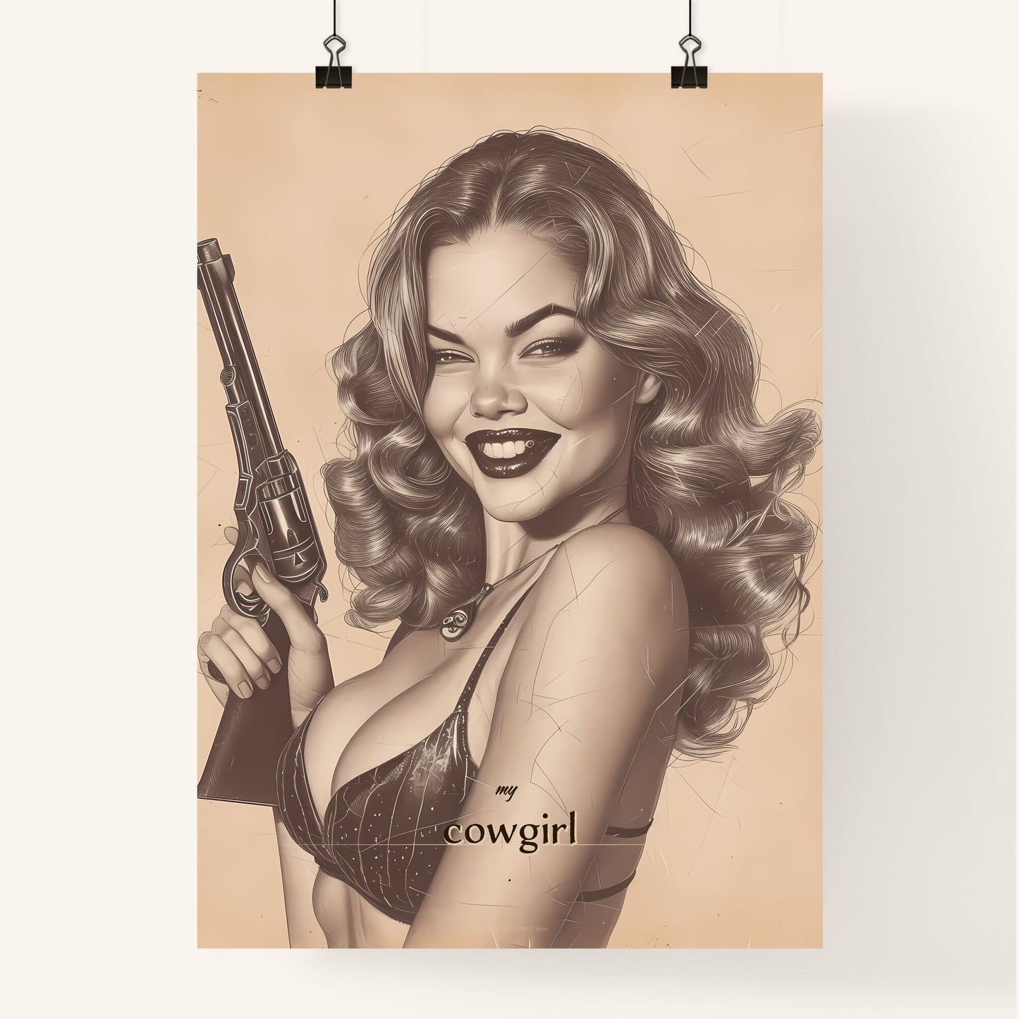 my, cowgirl, A Poster of a woman holding a gun Default Title
