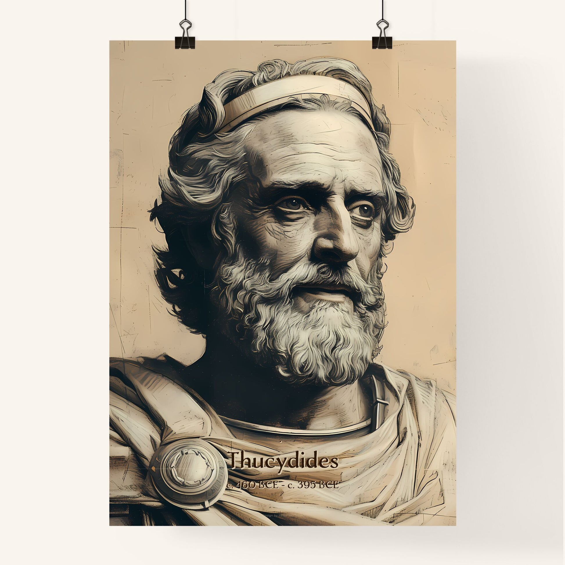 Thucydides, c. 460 BCE - c. 395 BCE, A Poster of a man with a beard and a crown Default Title