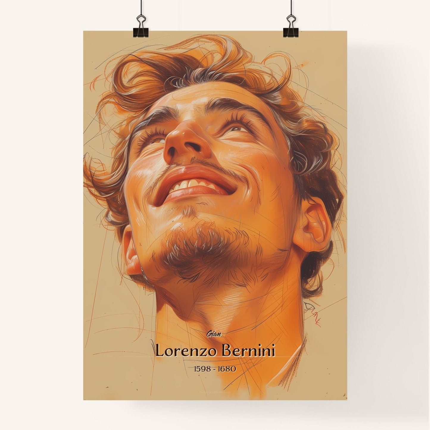 Gian, Lorenzo Bernini, 1598 - 1680, A Poster of a man looking up to the sky Default Title