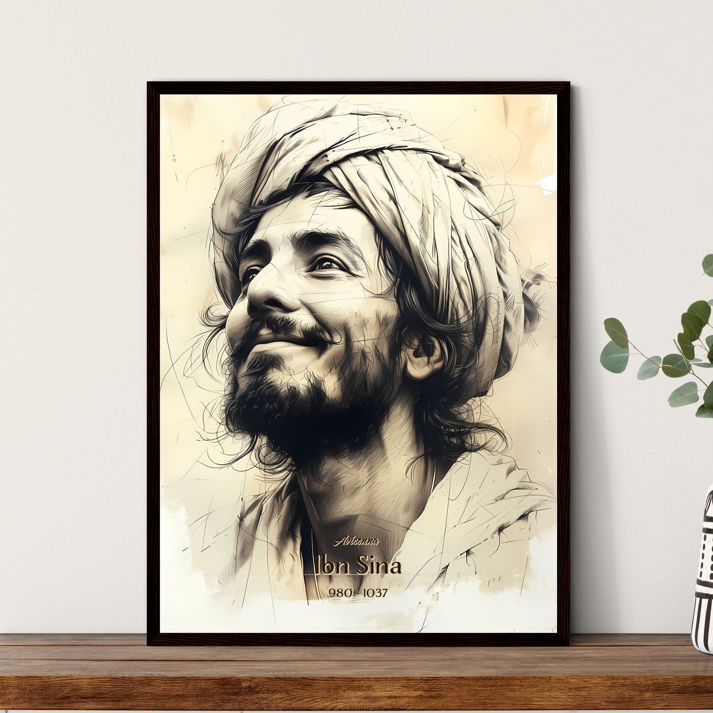 Avicenna, Ibn Sina, 980 - 1037, A Poster of a man with a turban Default Title