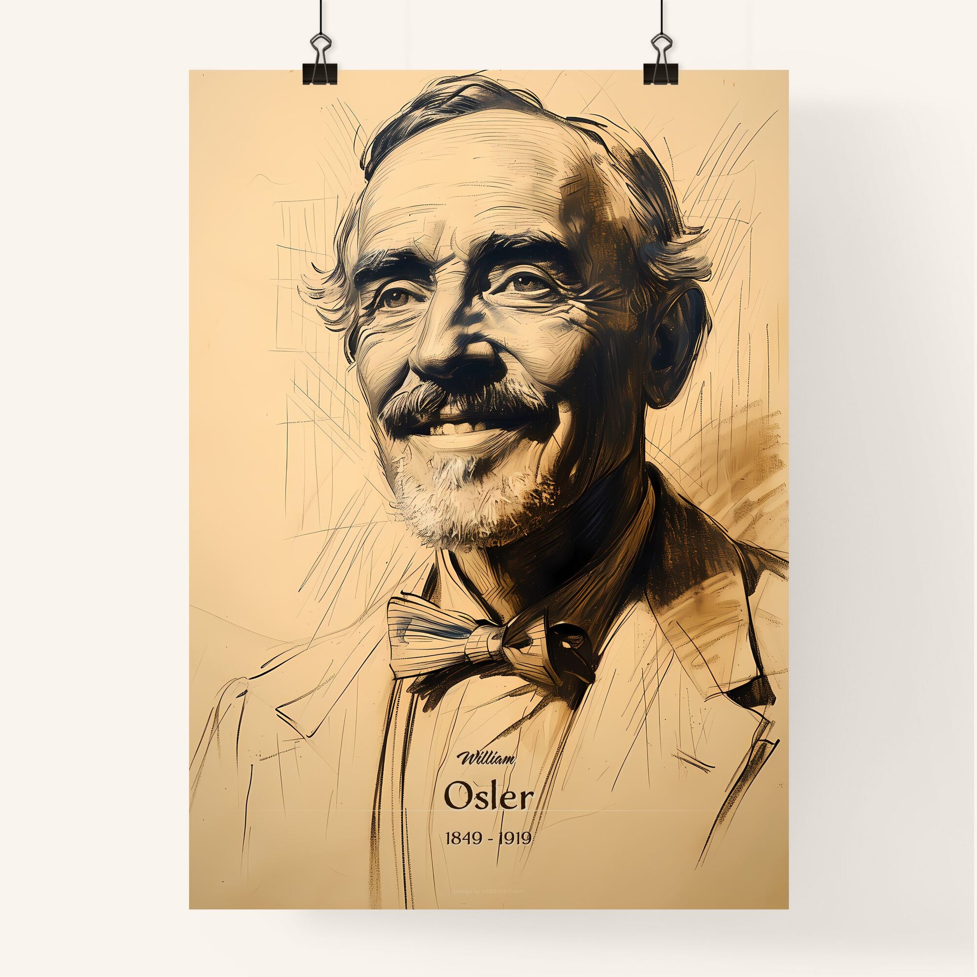 William, Osler, 1849 - 1919, A Poster of a drawing of a man smiling Default Title