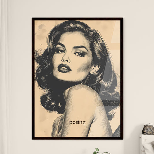 posing, A Poster of a woman with long hair and red lipstick Default Title