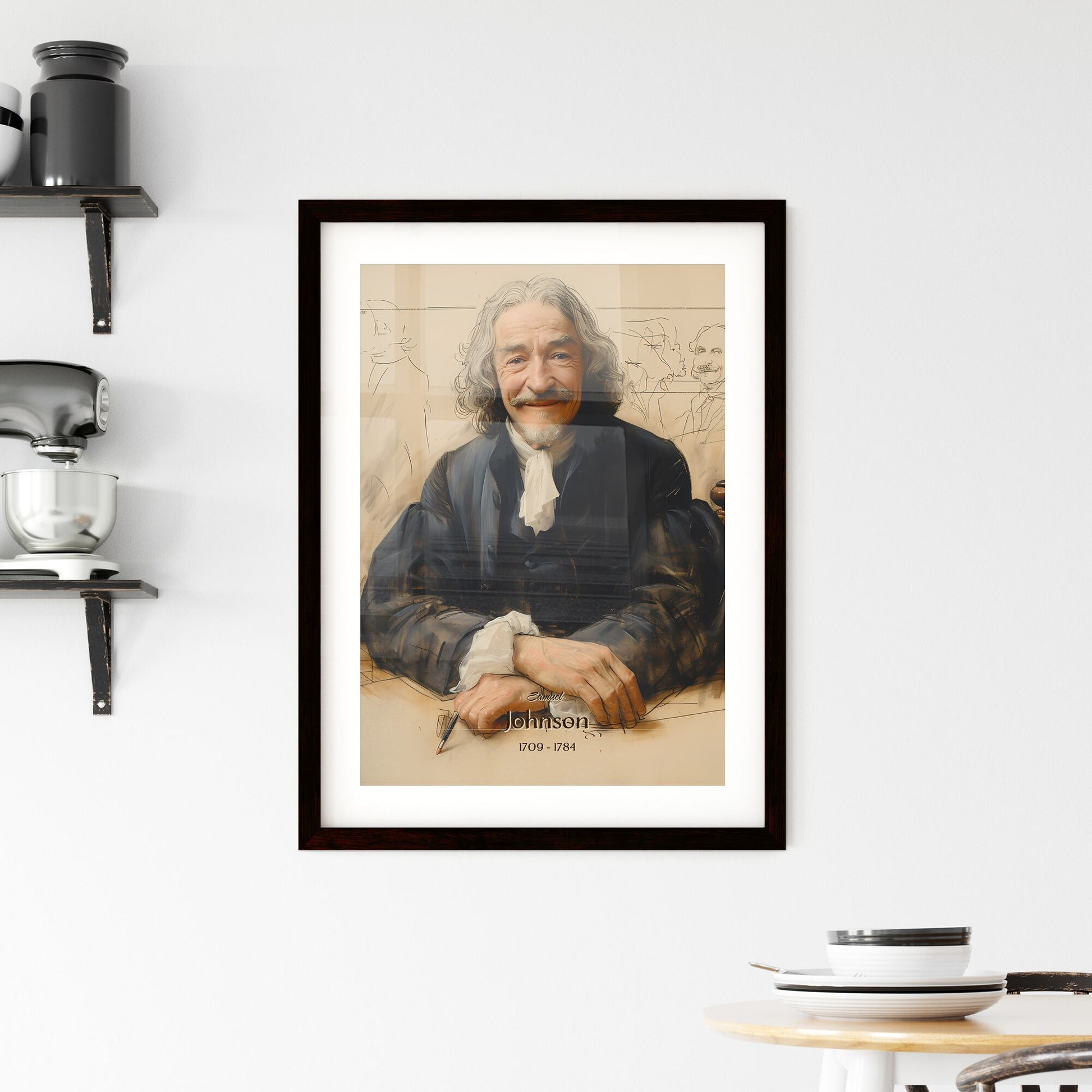 Samuel, Johnson, 1709 - 1784, A Poster of a man sitting at a table Default Title