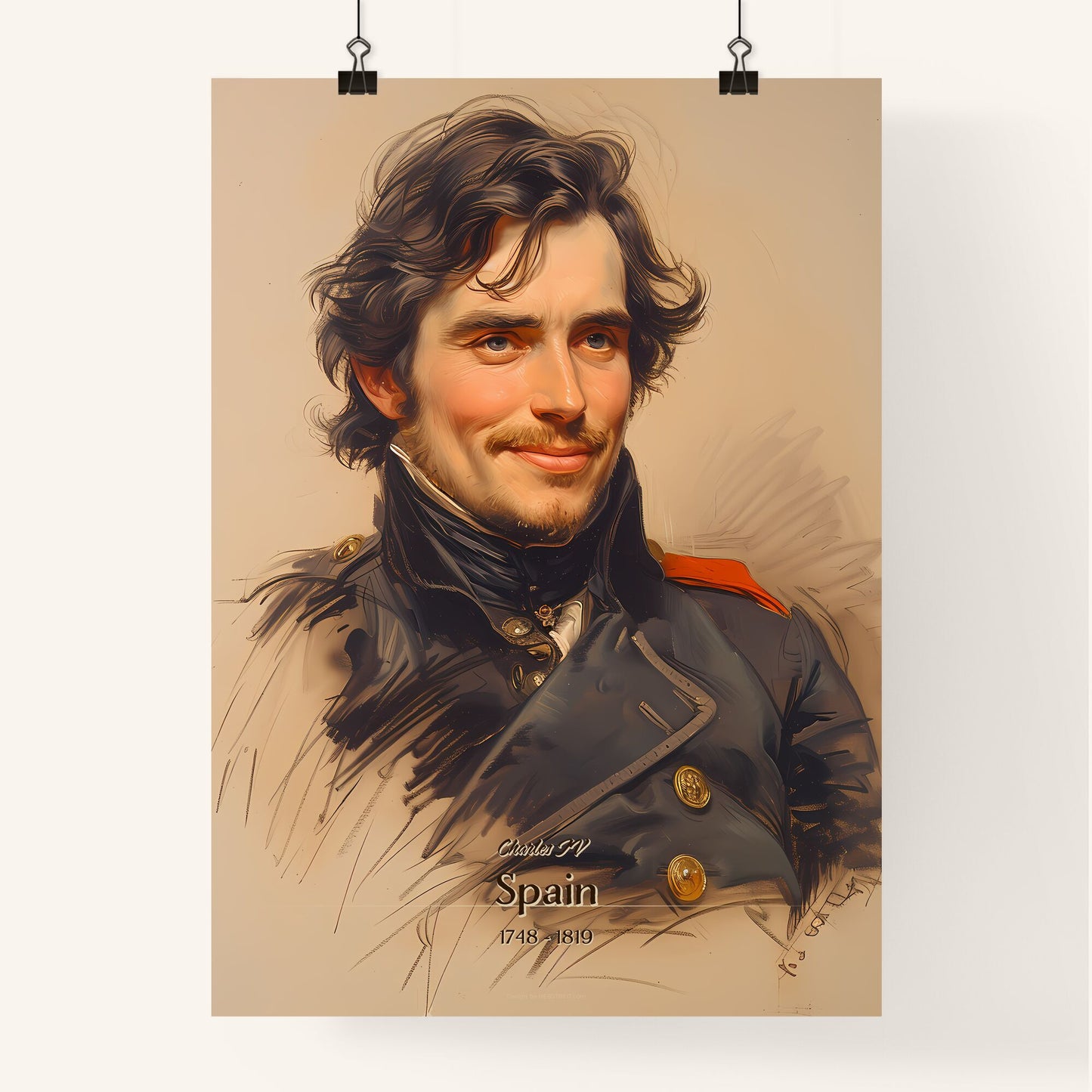 Charles IV, Spain, 1748 - 1819, A Poster of a man in a military uniform Default Title