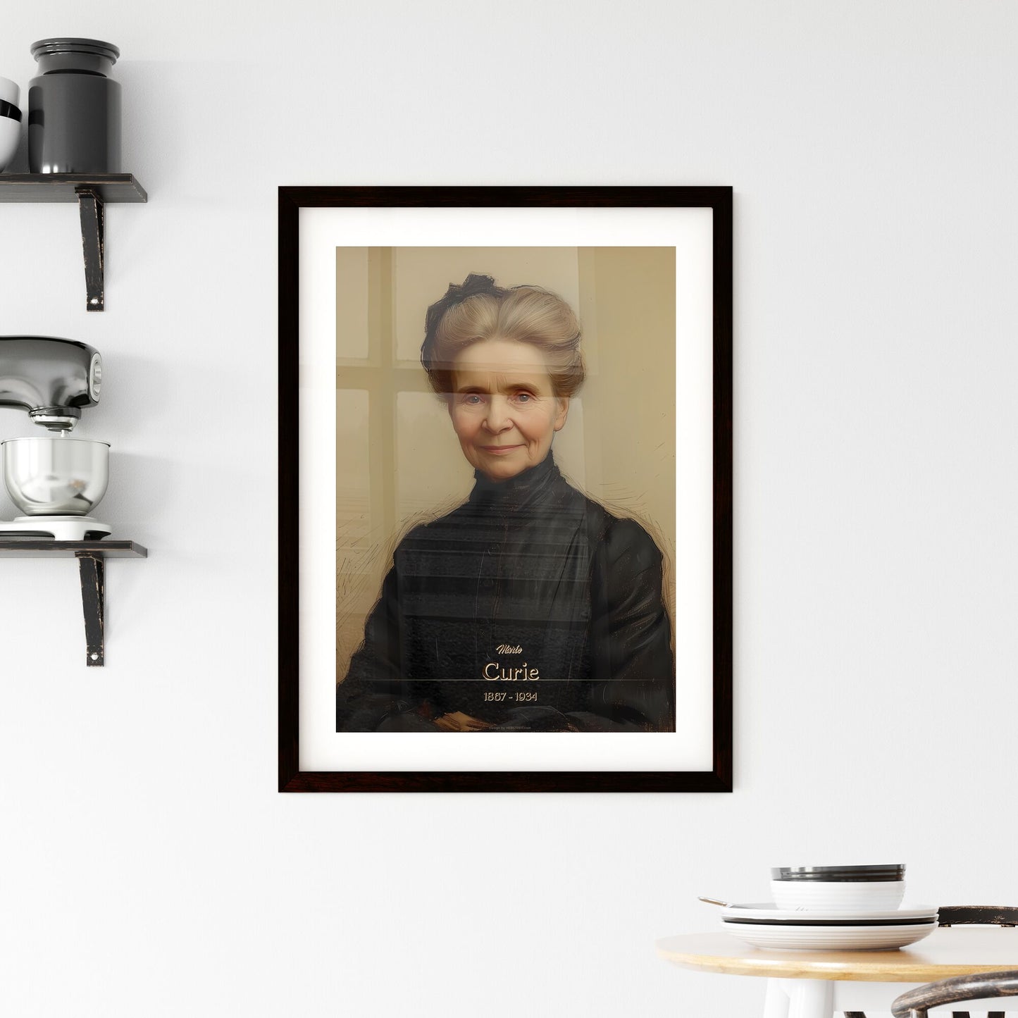 Marie, Curie, 1867 - 1934, A Poster of a woman in a black shirt Default Title