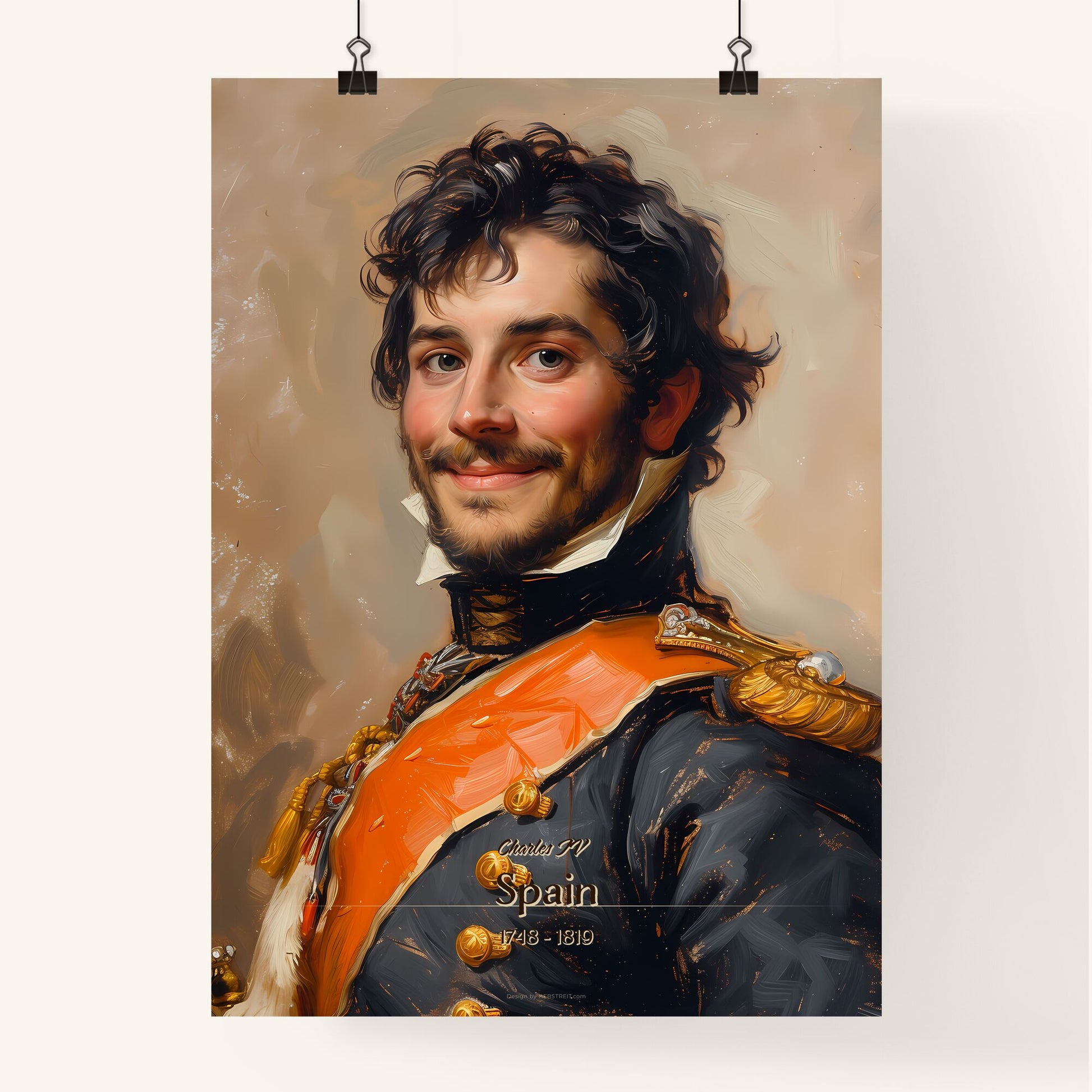 Charles IV, Spain, 1748 - 1819, A Poster of a man in a uniform Default Title