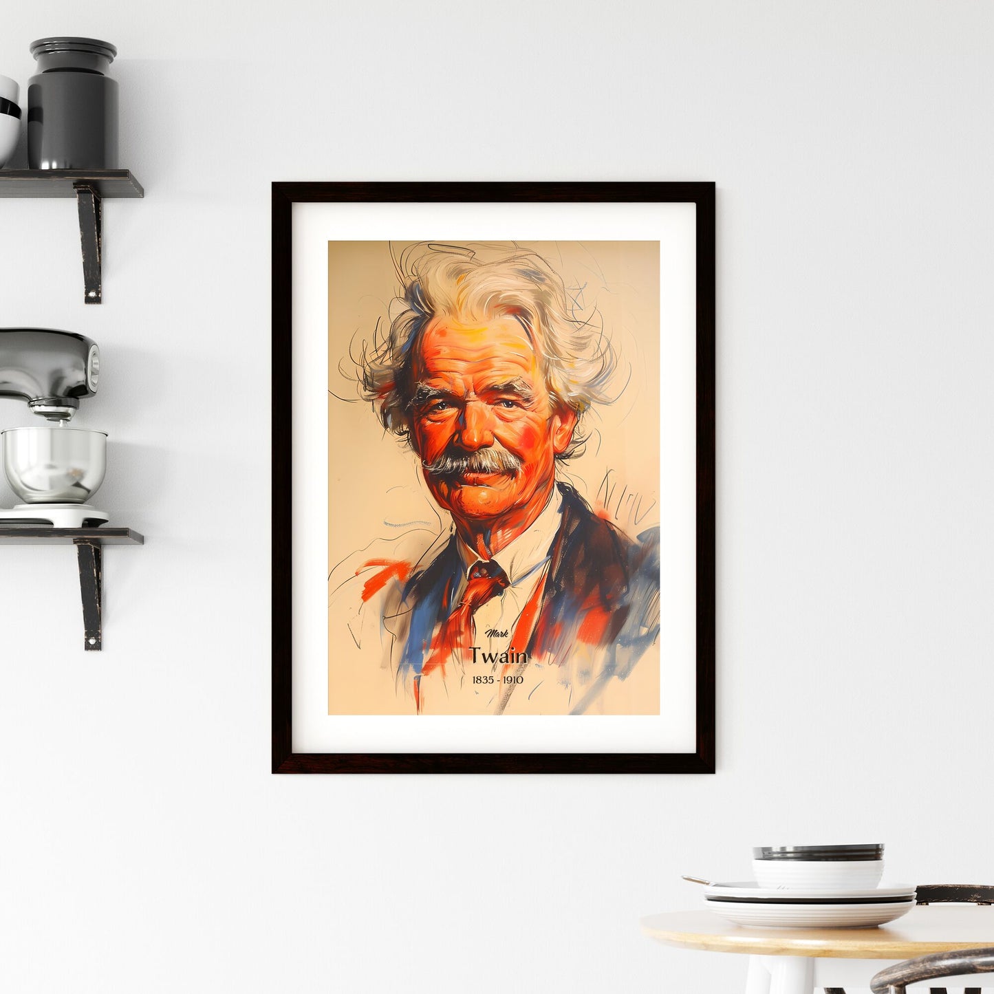 Mark, Twain, 1835 - 1910, A Poster of a painting of a man with a mustache Default Title