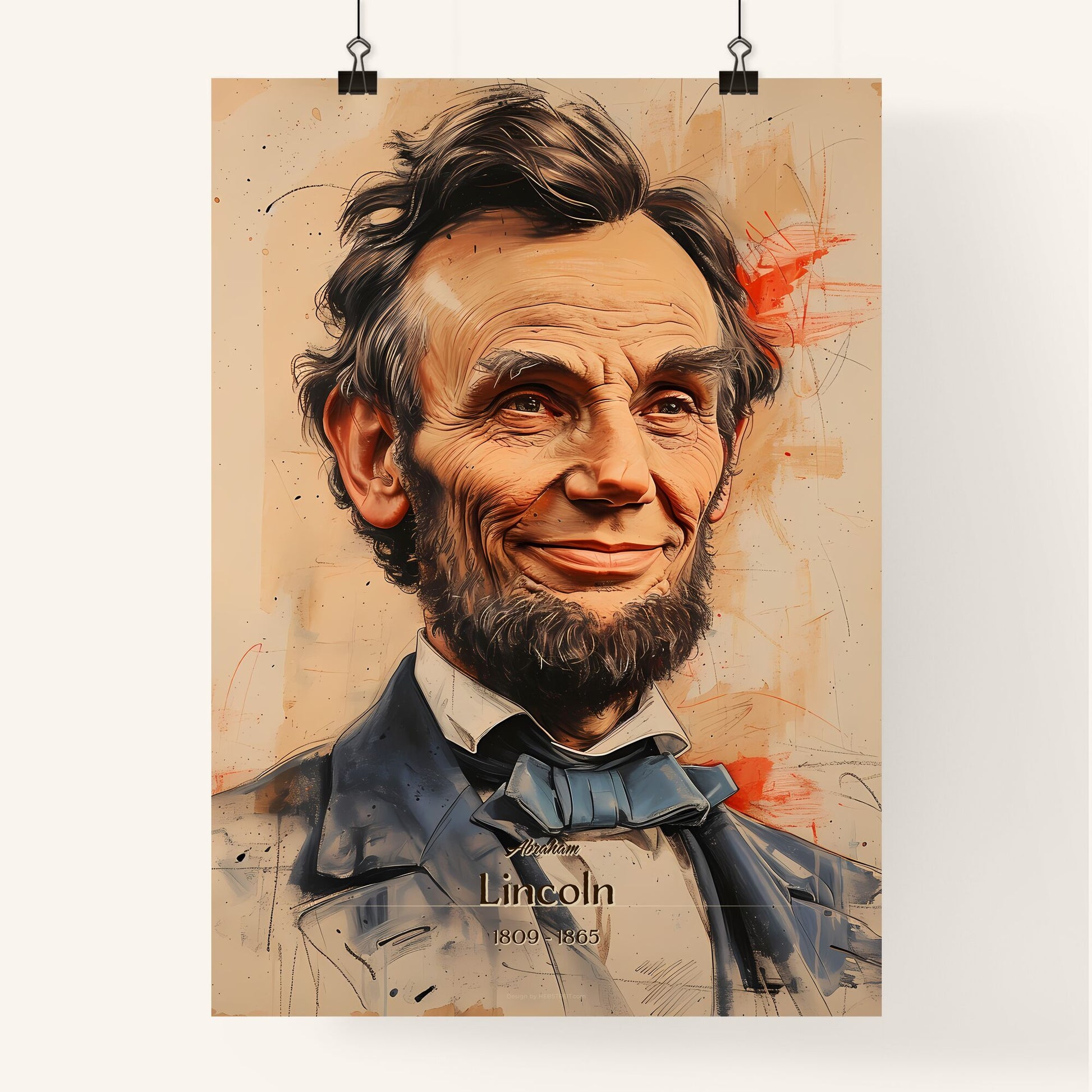 Abraham, Lincoln, 1809 - 1865, A Poster of a painting of a man with a beard Default Title