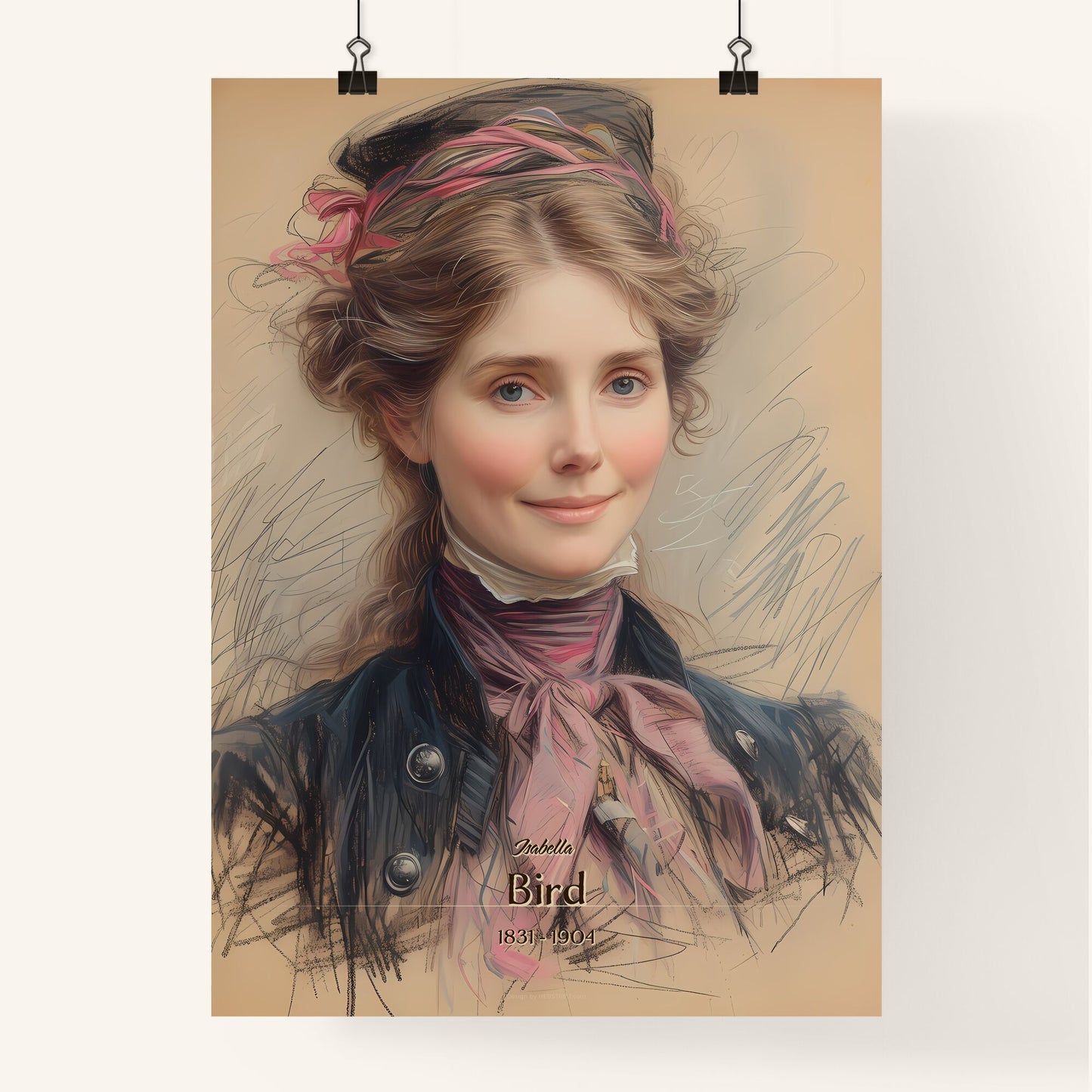 Isabella, Bird, 1831 - 1904, A Poster of a woman with a pink bow in her hair Default Title