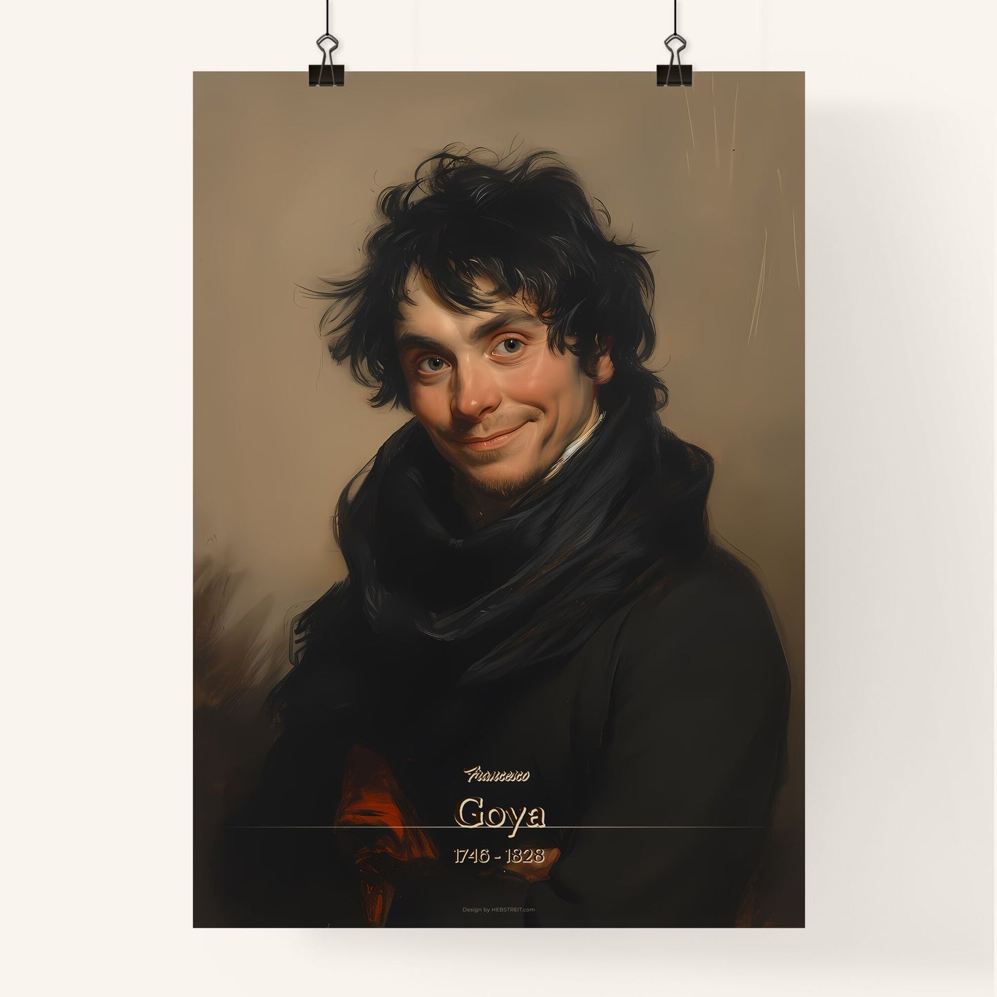 Francesco, Goya, 1746 - 1828, A Poster of a man with black hair and a scarf Default Title