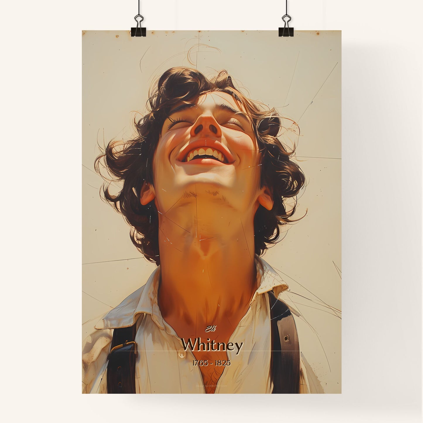 Eli, Whitney, 1765 - 1825, A Poster of a man smiling with his eyes closed Default Title