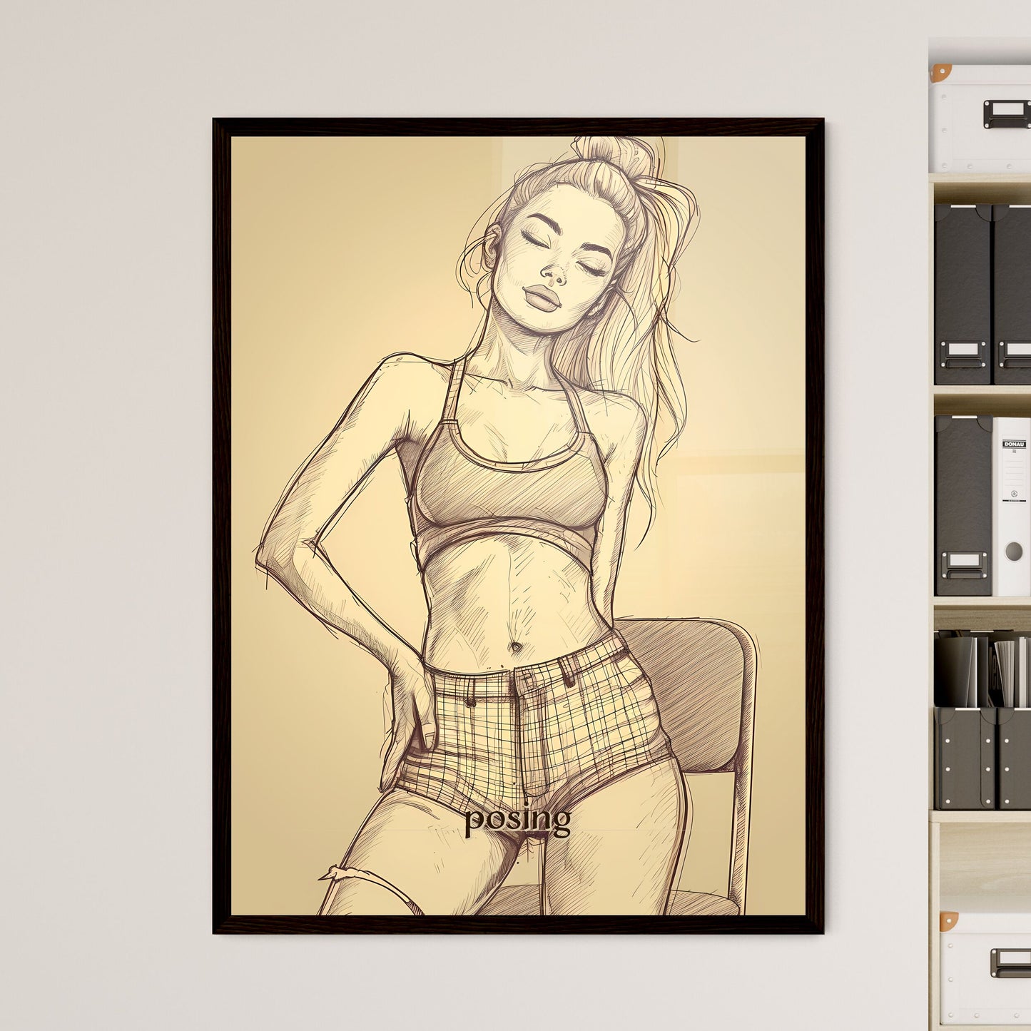 posing - Framed Art Print
