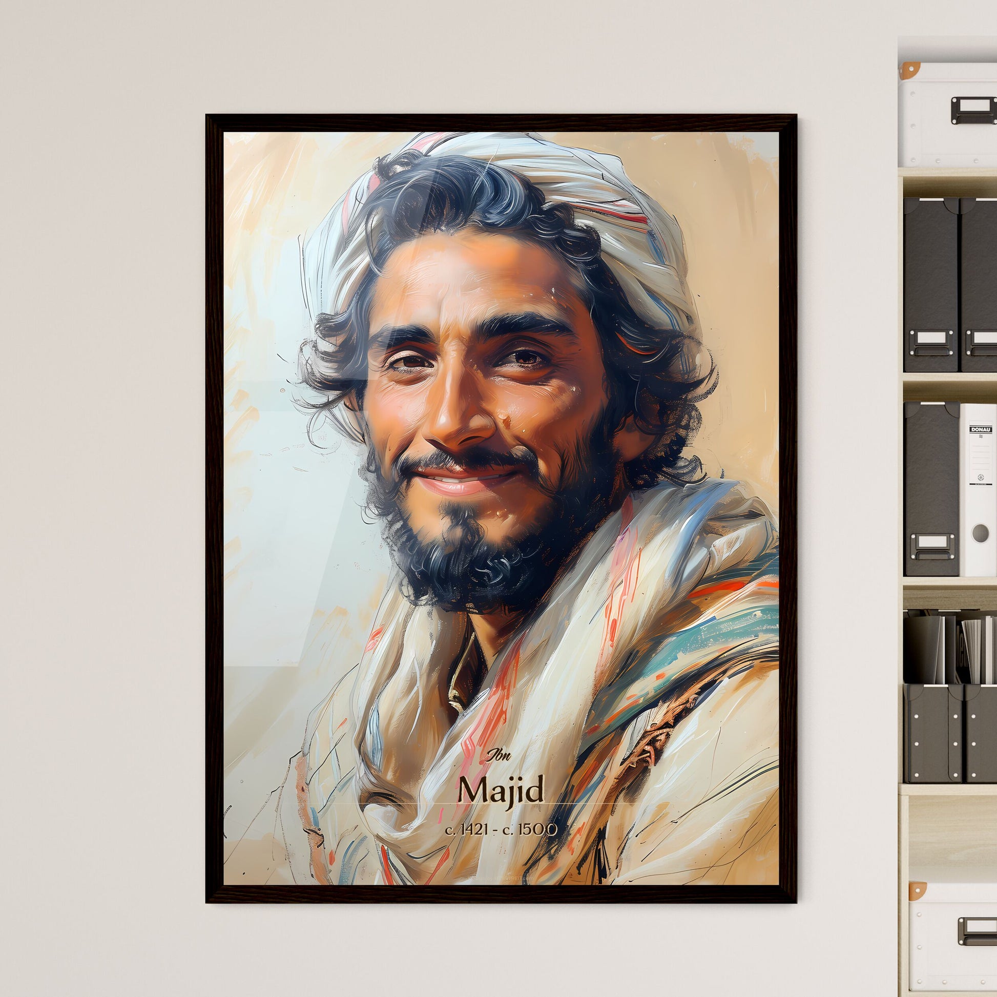 Ibn, Majid, c. 1421 - c. 1500, A Poster of a man with a beard and a white headdress Default Title