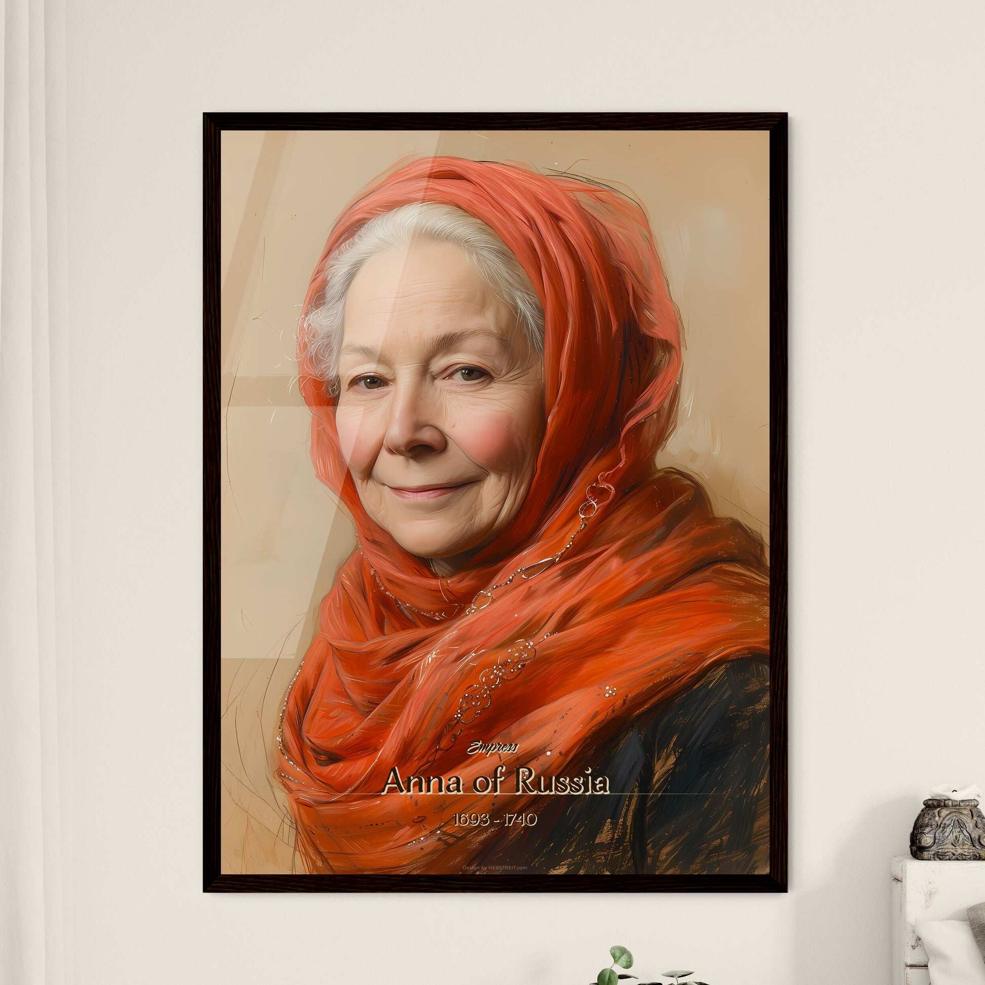 Empress, Anna of Russia, 1693 - 1740, A Poster of a woman with a red scarf Default Title