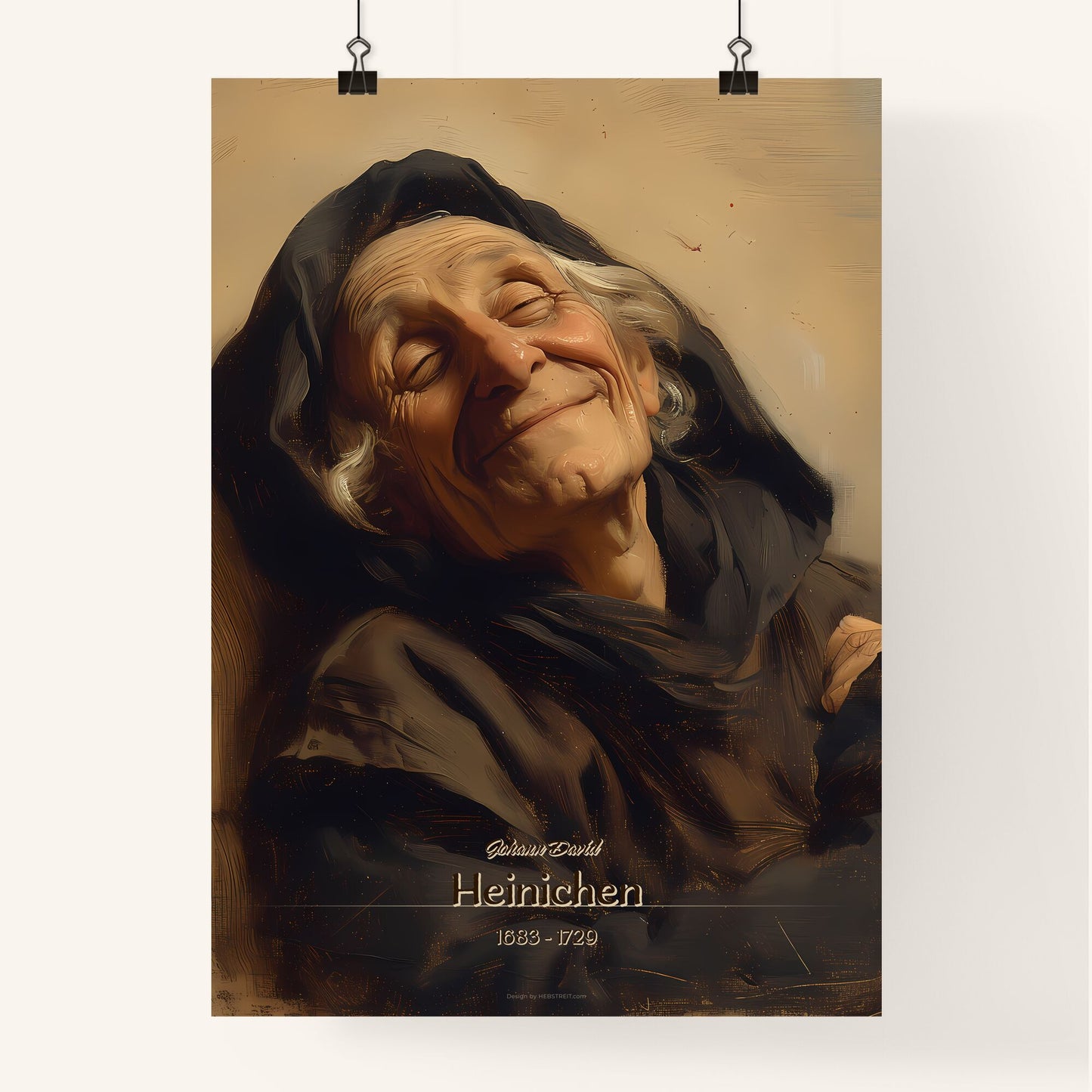 Johann David, Heinichen, 1683 - 1729, A Poster of a man with his eyes closed Default Title