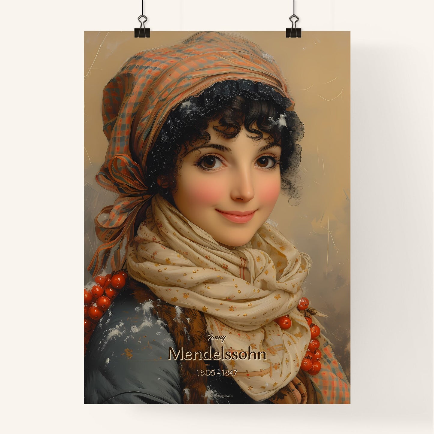 Fanny, Mendelssohn, 1805 - 1847, A Poster of a woman wearing a scarf and a scarf around her head Default Title