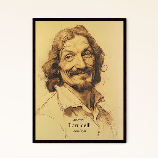 Evangelista, Torricelli, 1608 - 1647, A Poster of a drawing of a man with a mustache Default Title