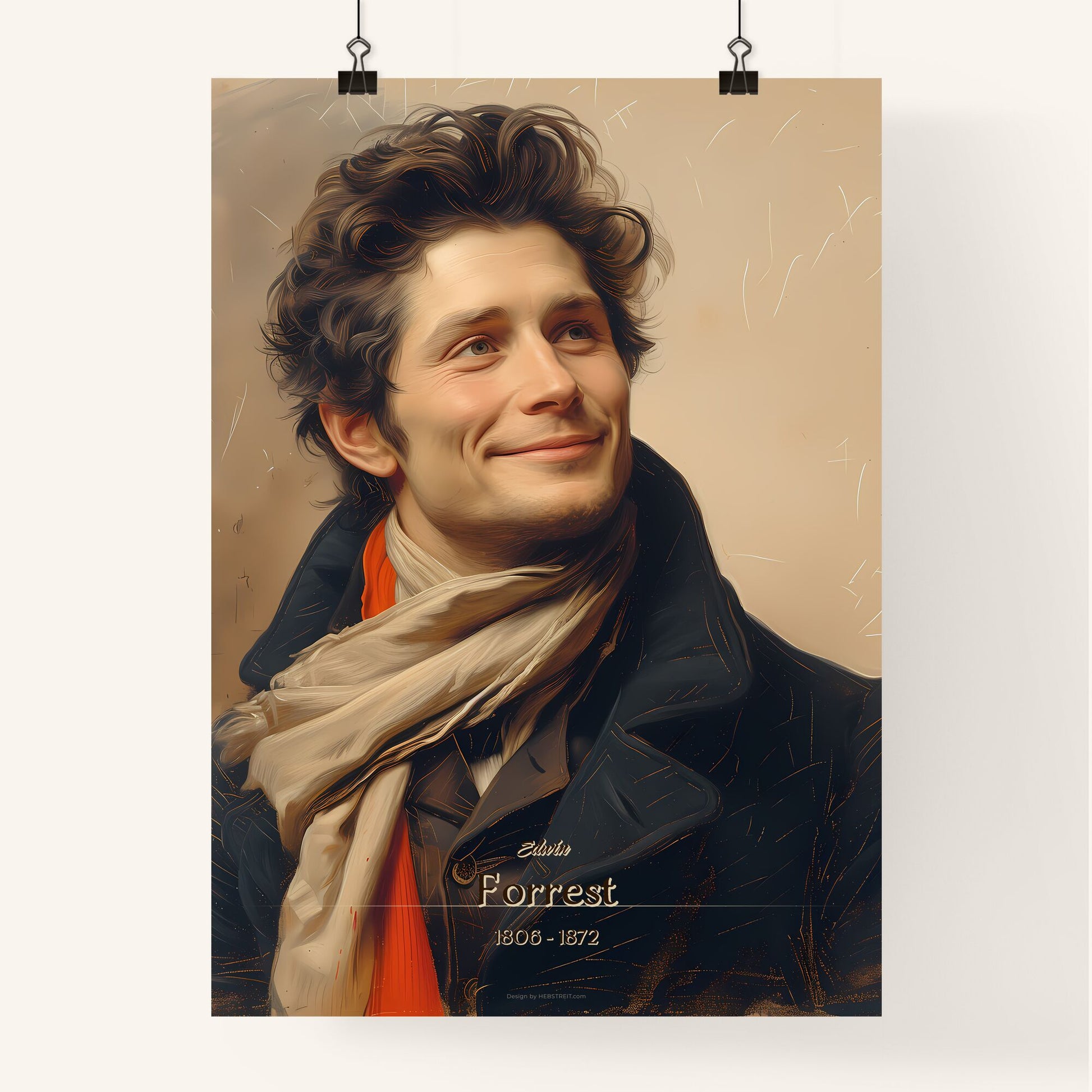 Edwin, Forrest, 1806 - 1872, A Poster of a man in a coat and scarf Default Title