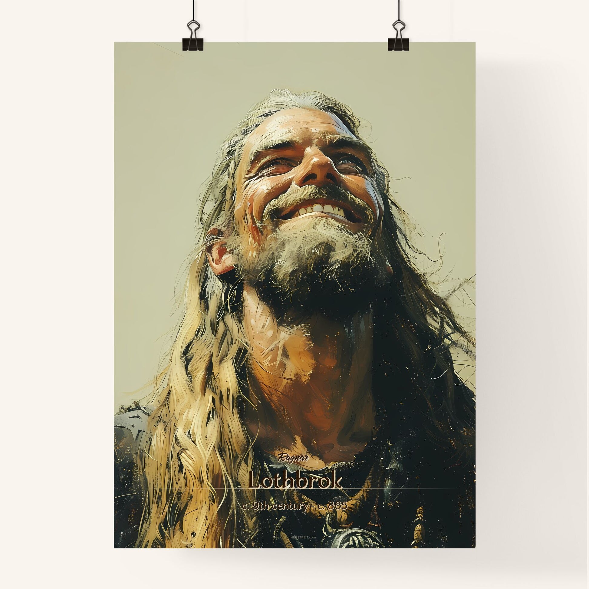 Ragnar, Lothbrok, c. 9th century - c. 865, A Poster of a man with long hair and beard smiling Default Title