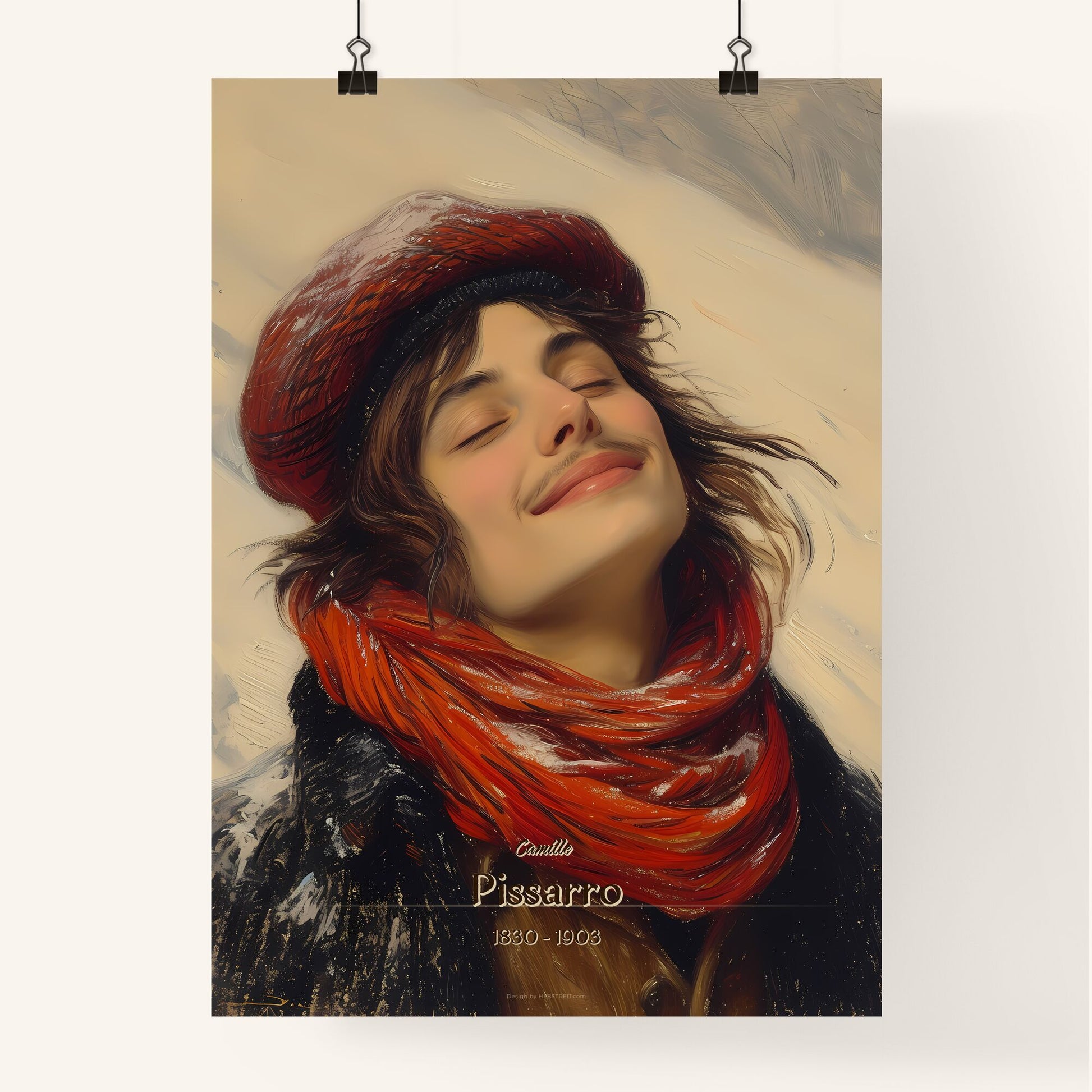 Camille, Pissarro, 1830 - 1903, A Poster of a person with a red hat and scarf Default Title