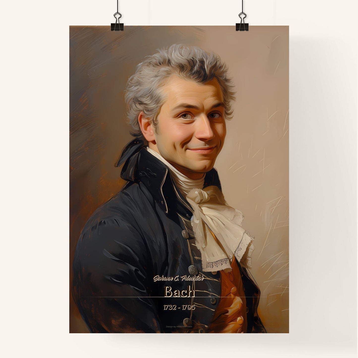 Johann C. Friedrich, Bach, 1732 - 1795, A Poster of a man in a garment Default Title