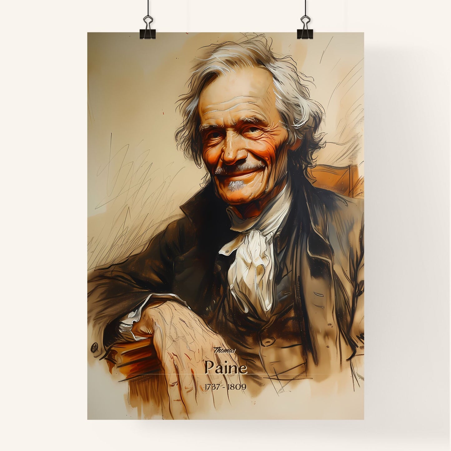 Thomas, Paine, 1737 - 1809, A Poster of a painting of a man Default Title
