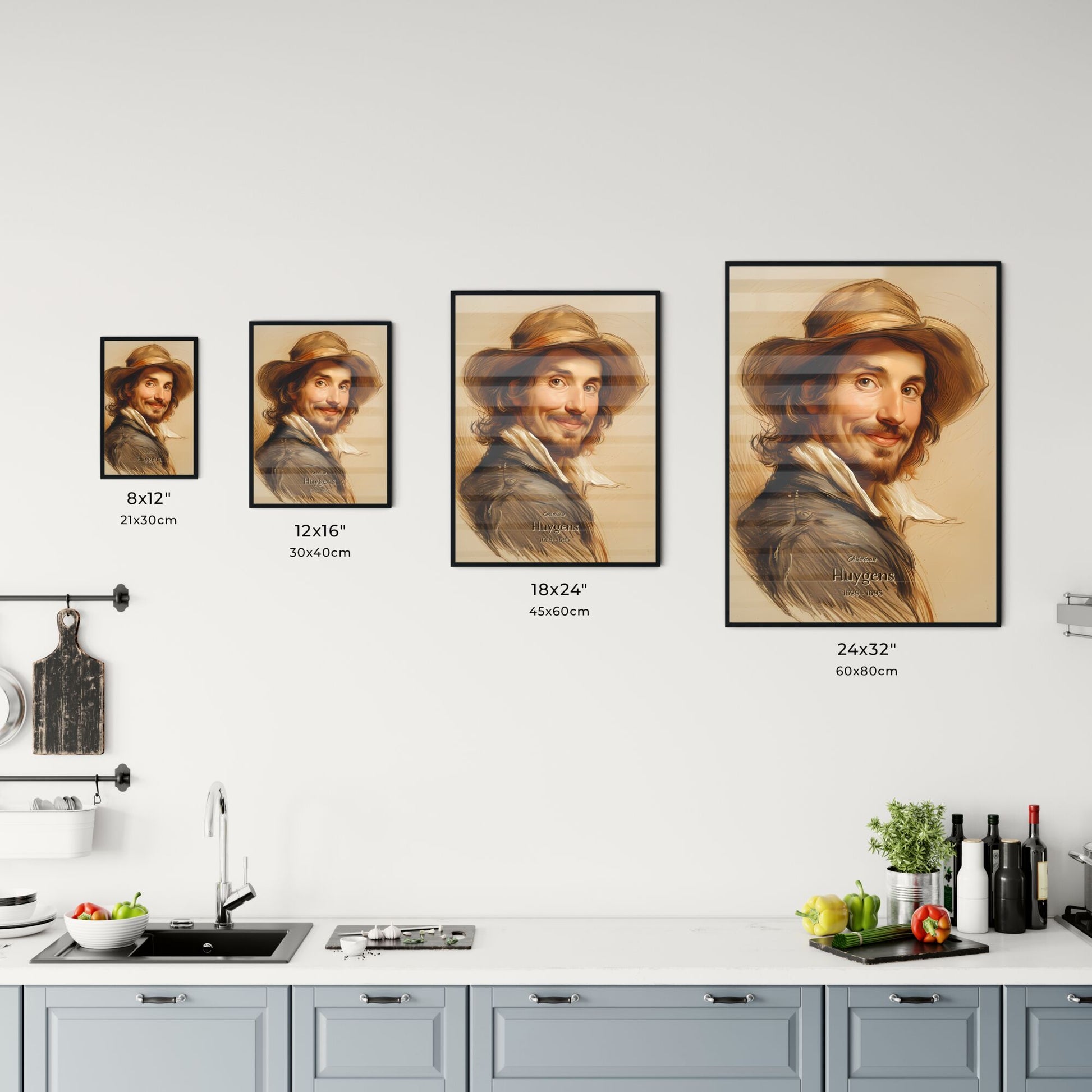 Christiaan, Huygens, 1629 - 1695, A Poster of a man wearing a hat Default Title