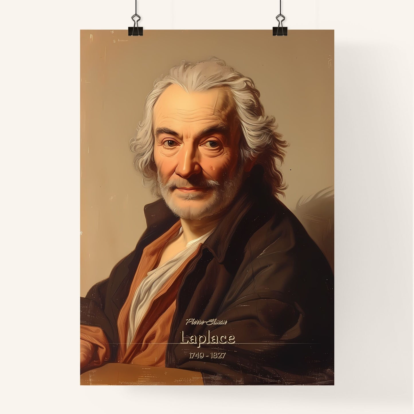 Pierre-Simon, Laplace, 1749 - 1827, A Poster of a man with white hair and beard Default Title