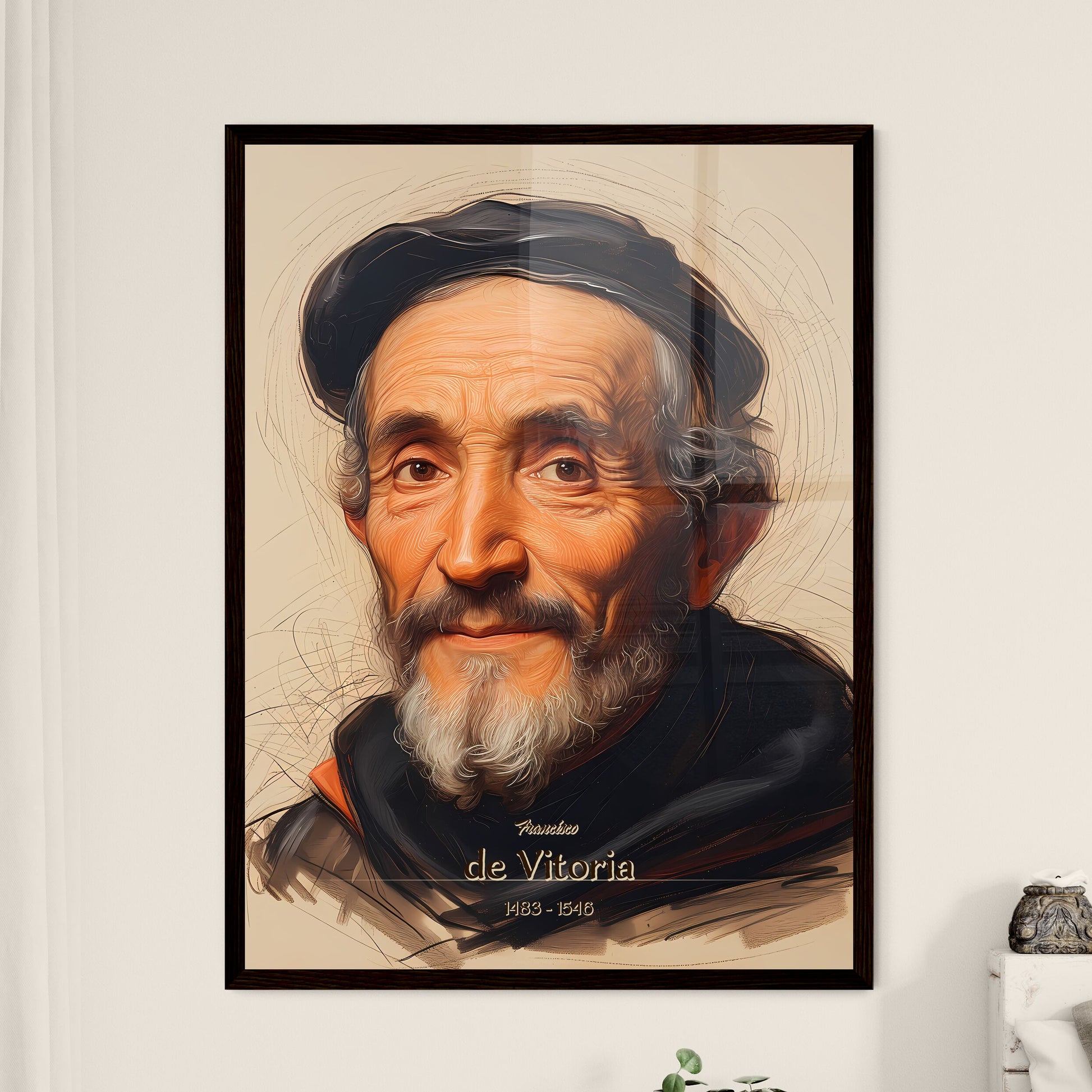 Francisco, de Vitoria, 1483 - 1546, A Poster of a man with a beard and a black hat Default Title