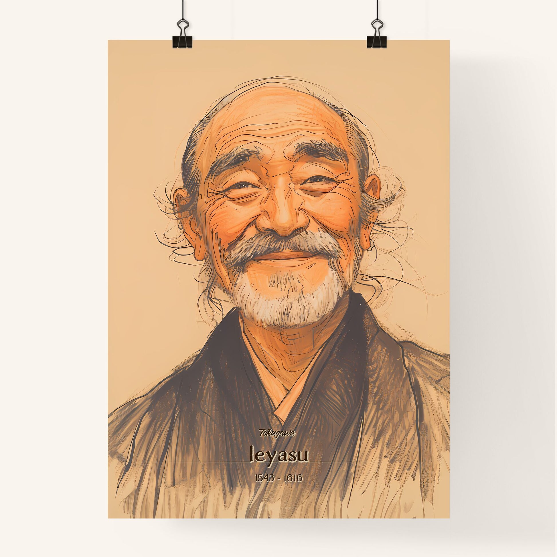 Tokugawa, Ieyasu, 1543 - 1616, A Poster of a man smiling with a beard Default Title