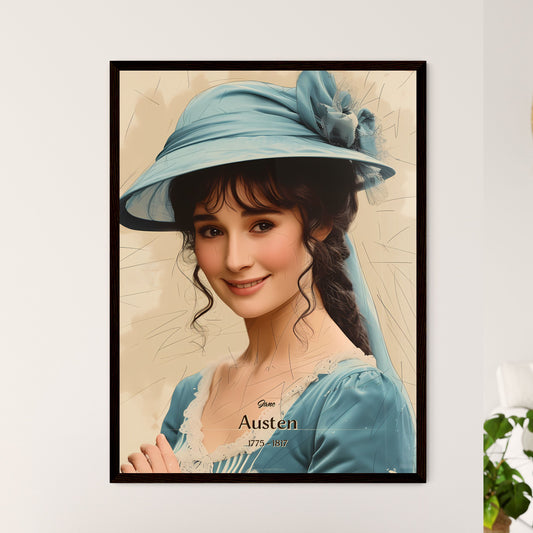 Jane, Austen, 1775 - 1817, A Poster of a woman in a blue dress and hat Default Title