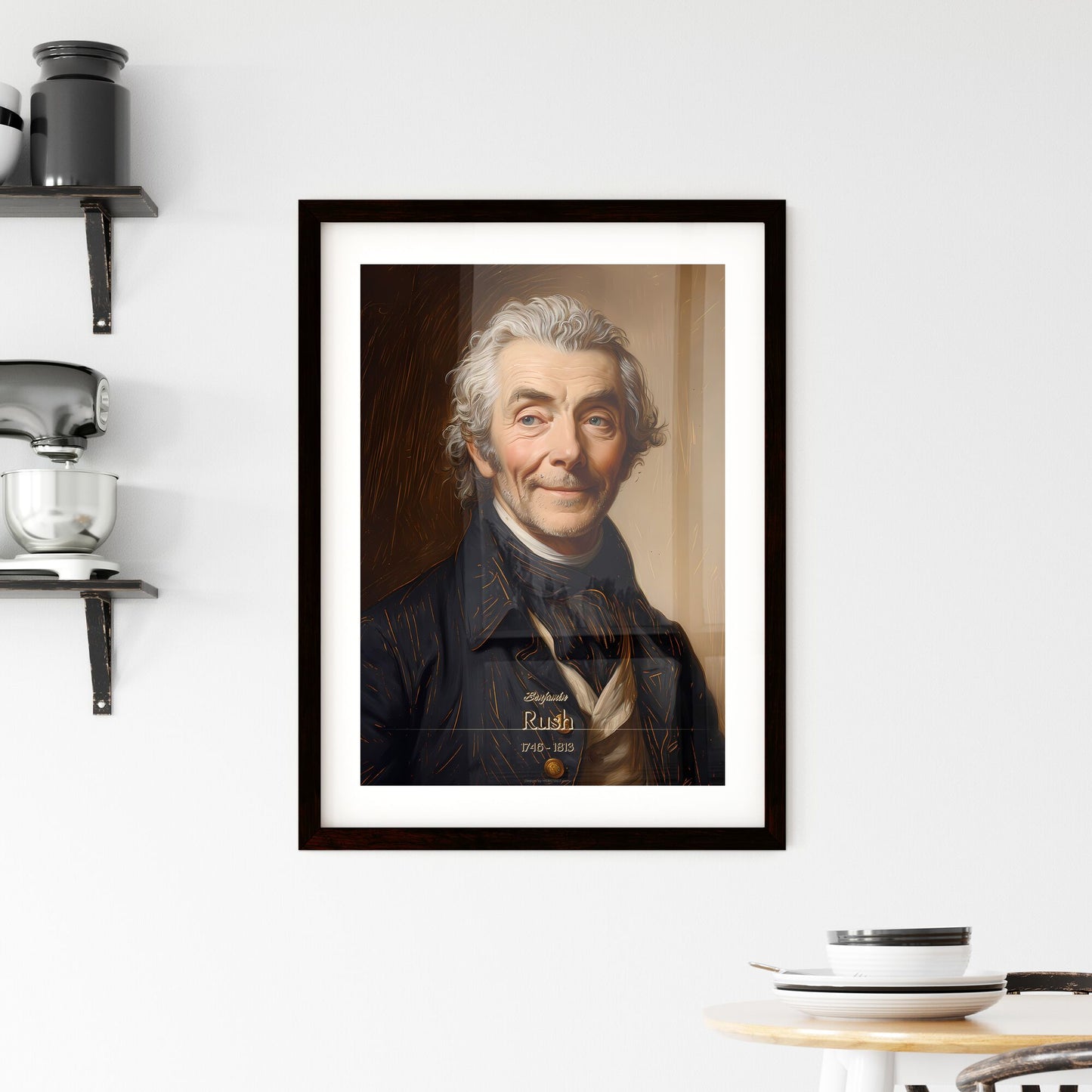Benjamin, Rush, 1746 - 1813, A Poster of a man with white hair and a black coat Default Title