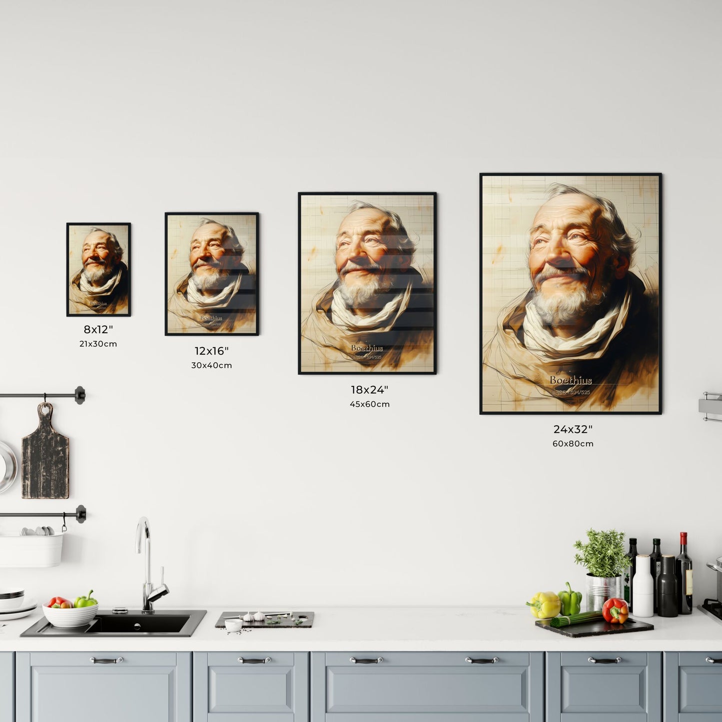 Boethius, c. 480 - 524/525, A Poster of a painting of a man with a beard Default Title