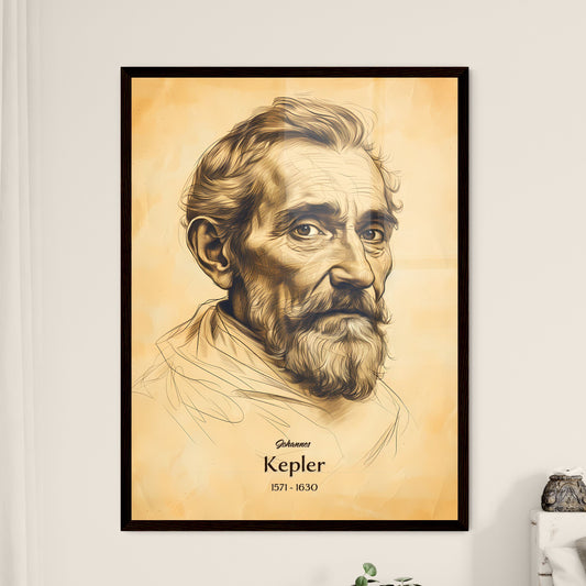 Johannes, Kepler, 1571 - 1630, A Poster of a drawing of a man with a beard Default Title