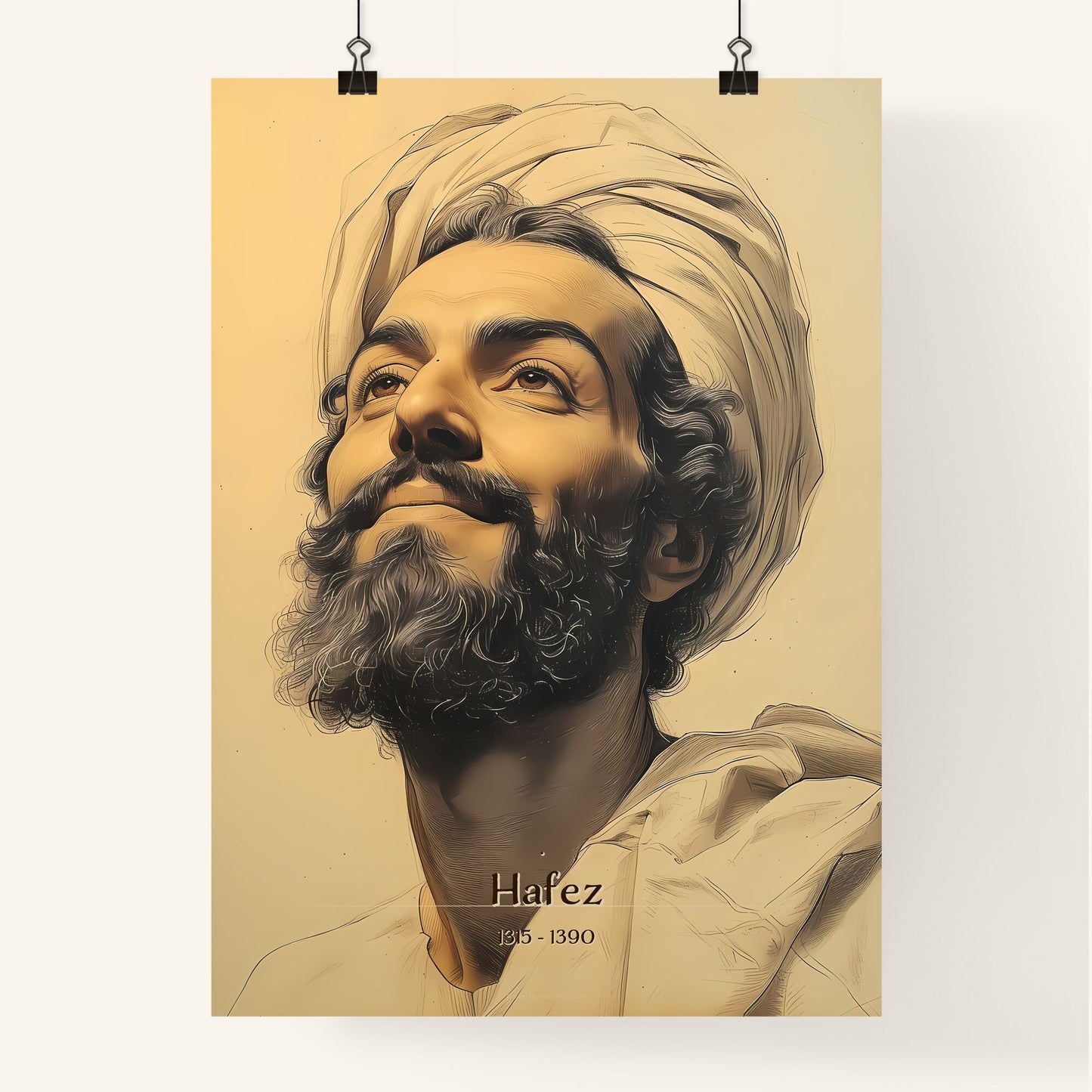 Hafez, 1315 - 1390, A Poster of a man with a beard and turban Default Title