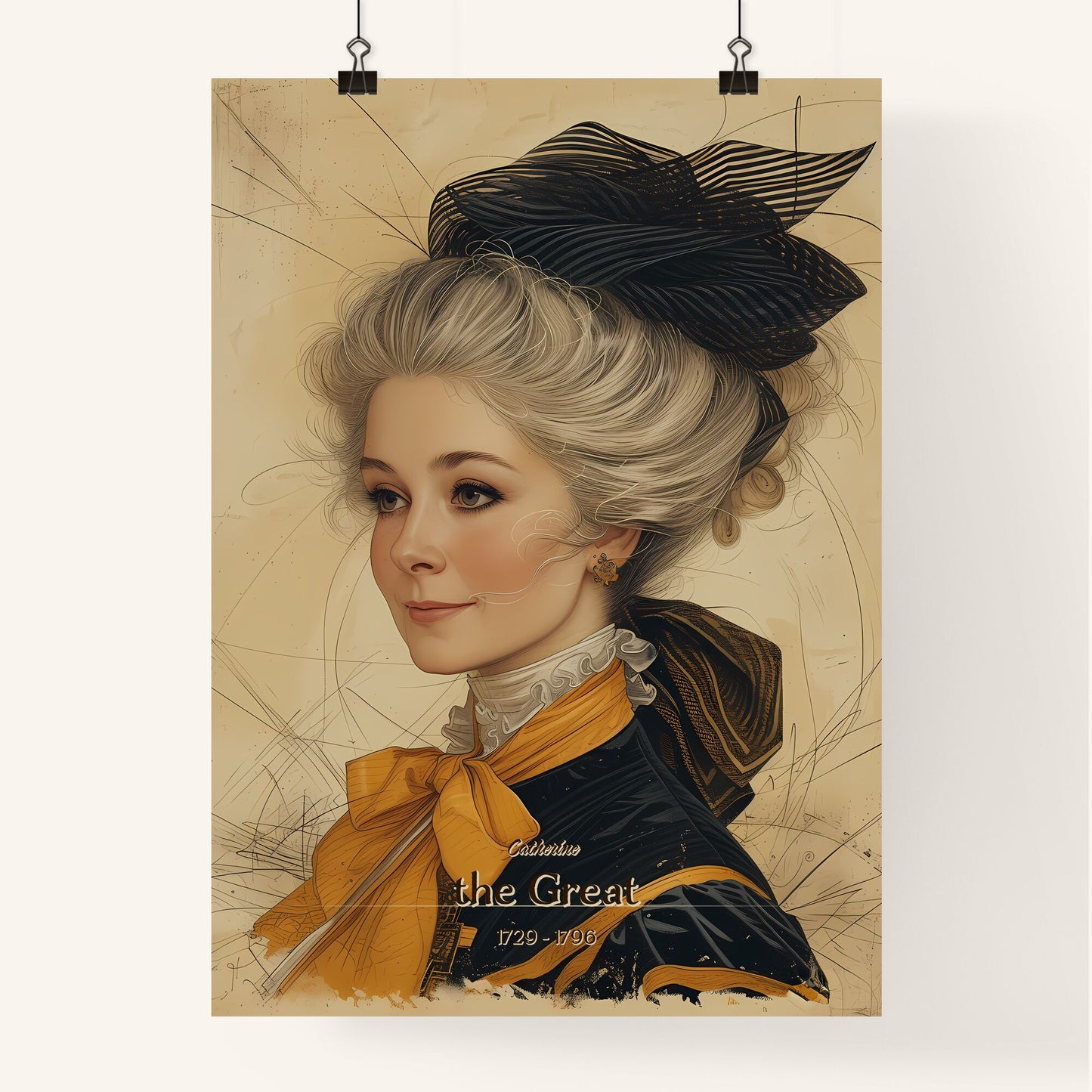 Catherine, the Great, 1729 - 1796, A Poster of a woman in a garment Default Title