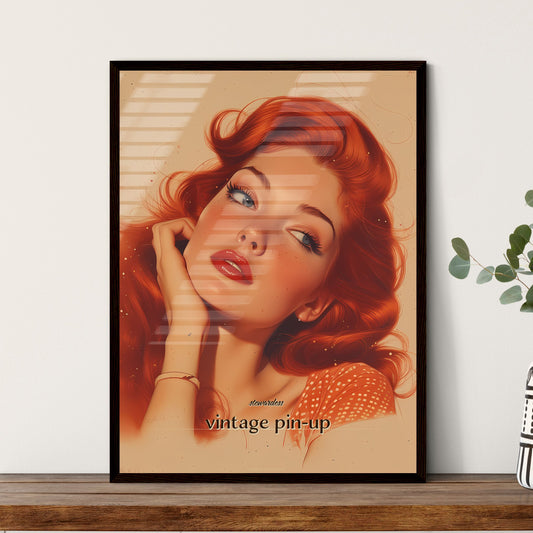 stewardess, vintage pin-up, A Poster of a woman with red hair and red lipstick Default Title