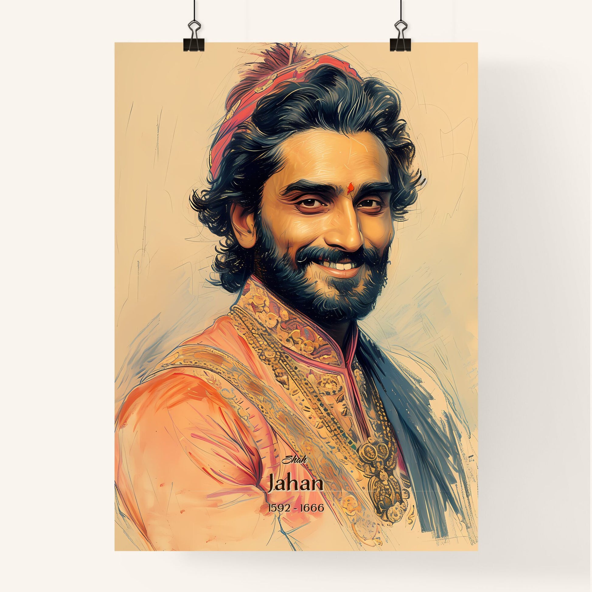 Shah, Jahan, 1592 - 1666, A Poster of a man smiling for the camera Default Title