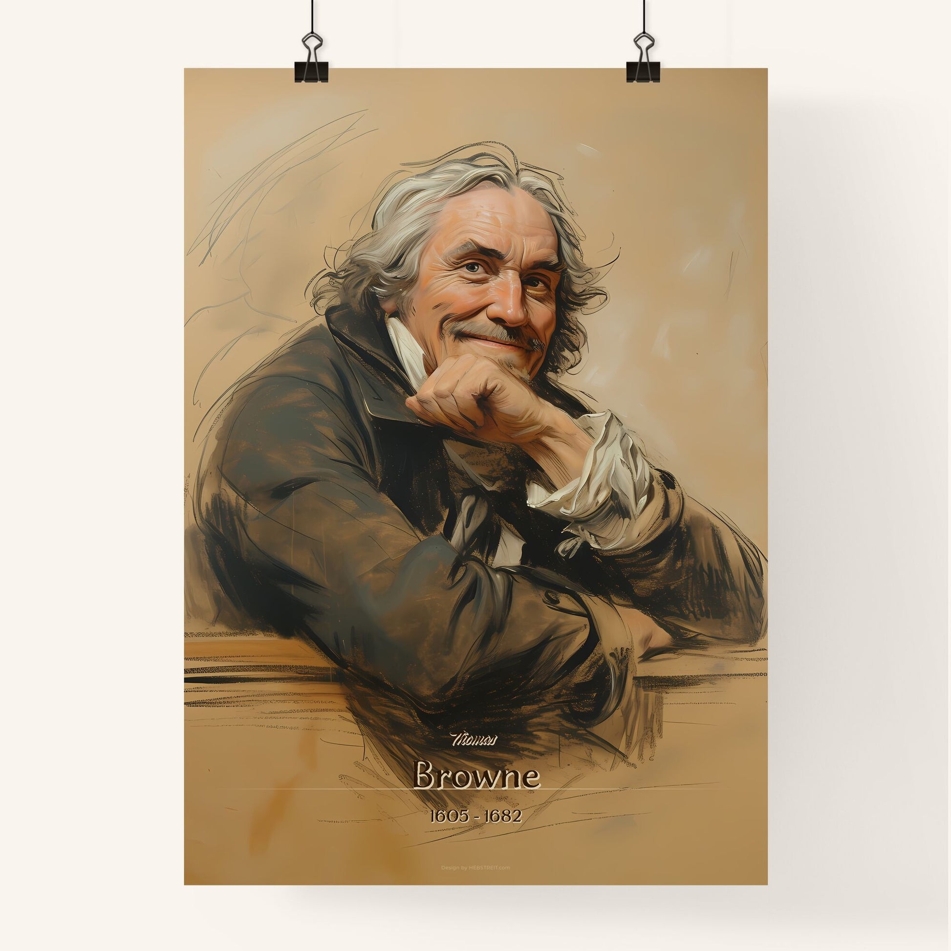 Thomas, Browne, 1605 - 1682, A Poster of a man with his hand on his chin Default Title